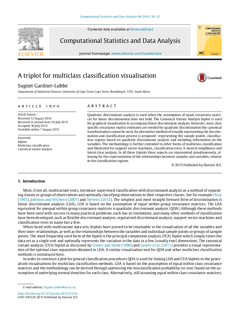 A triplot for multiclass classification visualisation