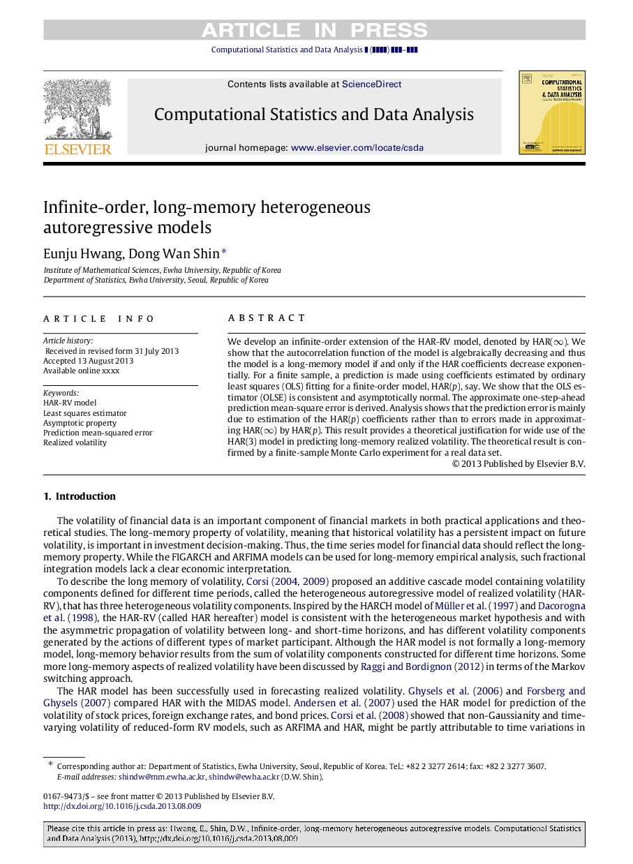 Infinite-order, long-memory heterogeneous autoregressive models