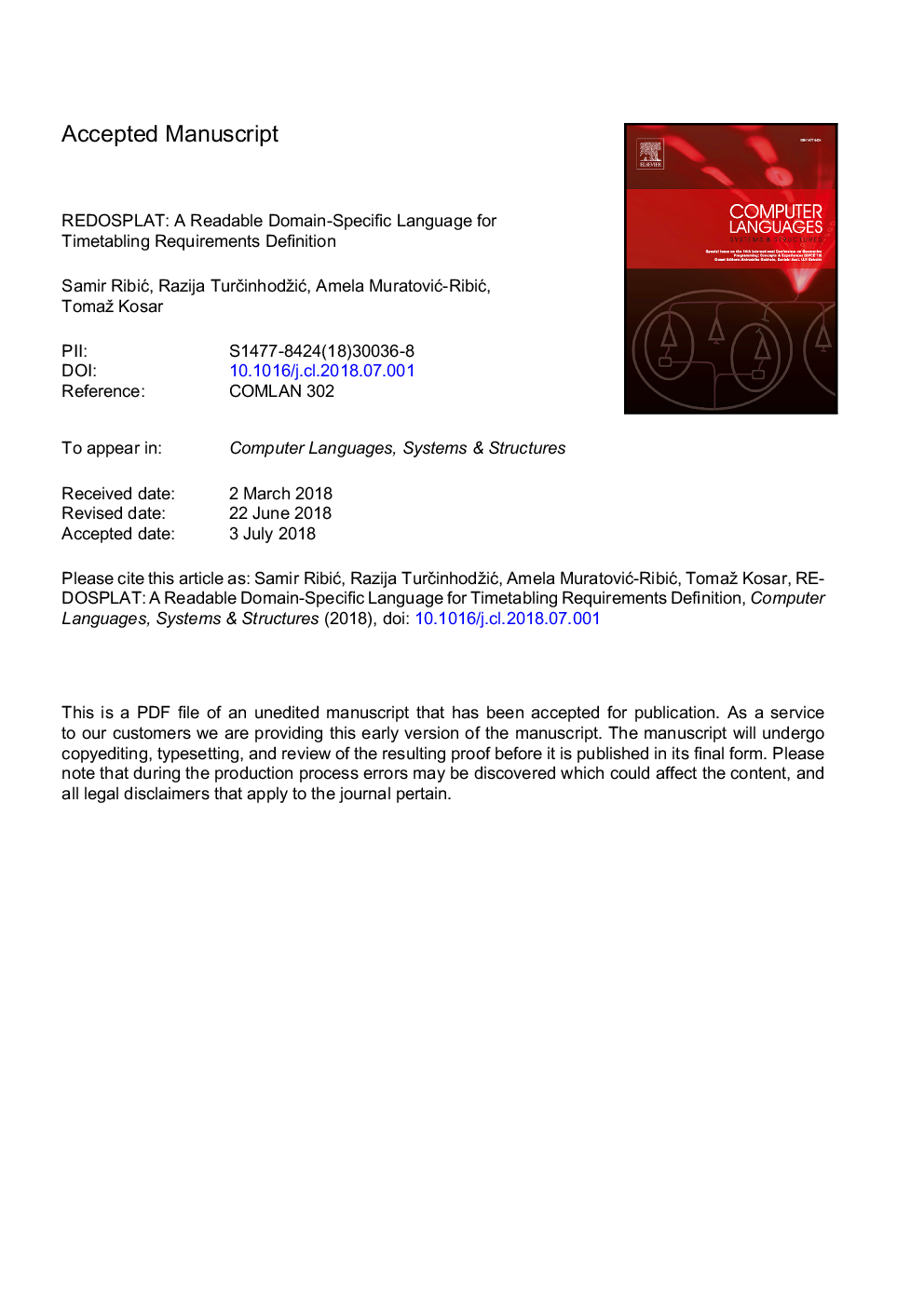 REDOSPLAT: A readable domain-specific language for timetabling requirements definition