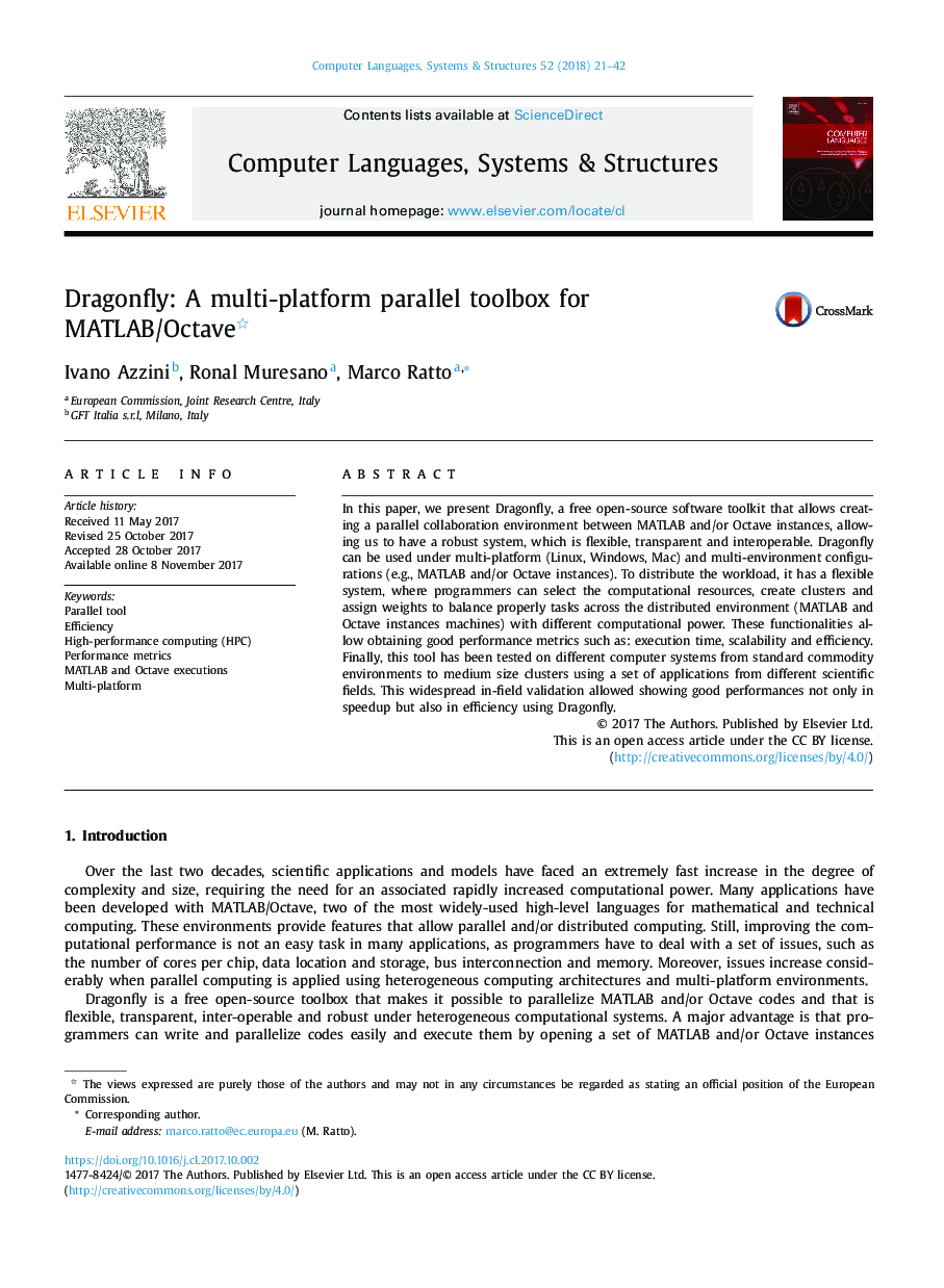 Dragonfly: A multi-platform parallel toolbox for MATLAB/Octave