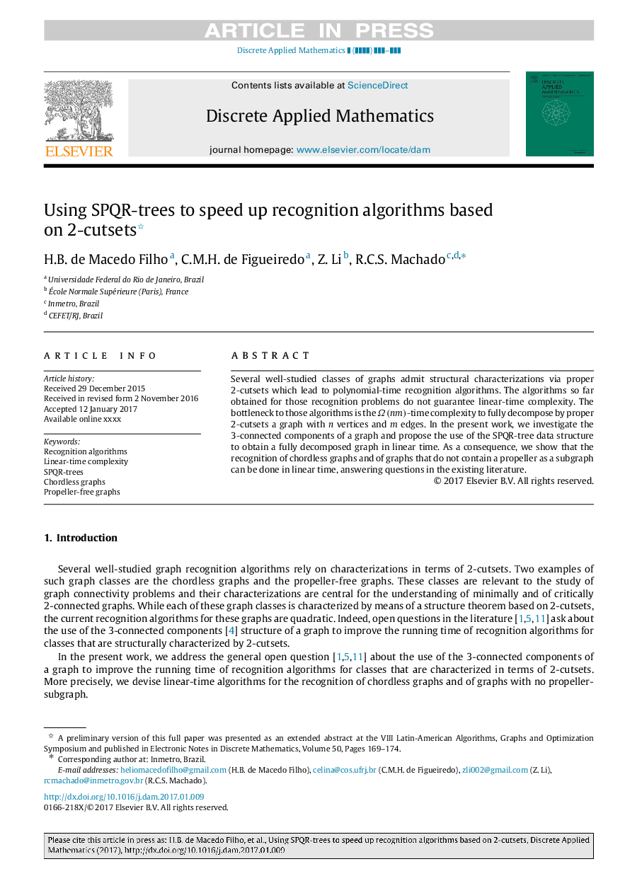 Using SPQR-trees to speed up recognition algorithms based on 2-cutsets