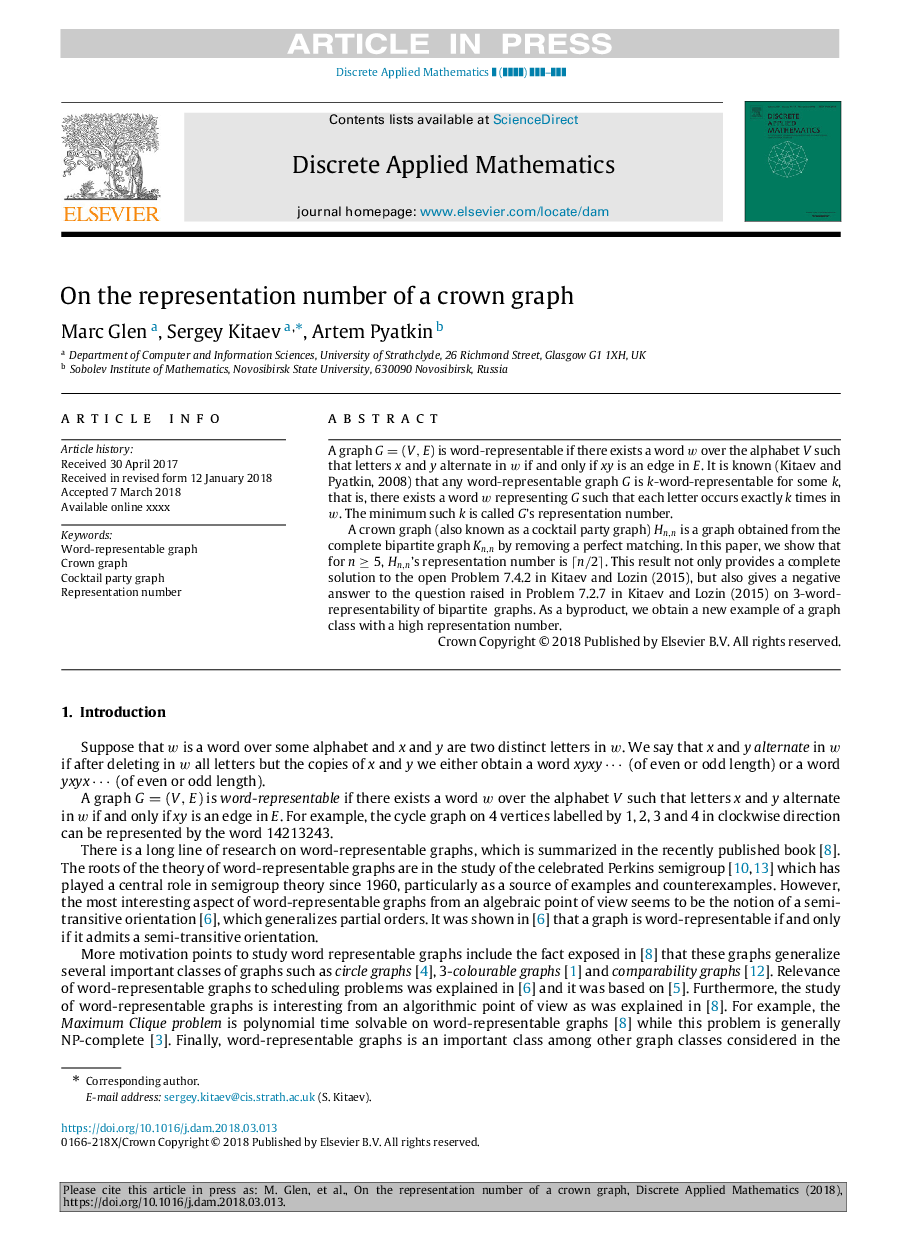 On the representation number of a crown graph