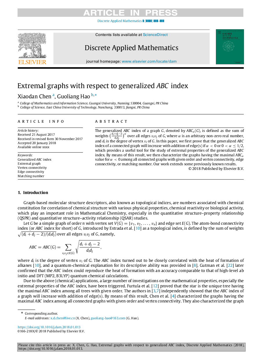 Extremal graphs with respect to generalized ABC index