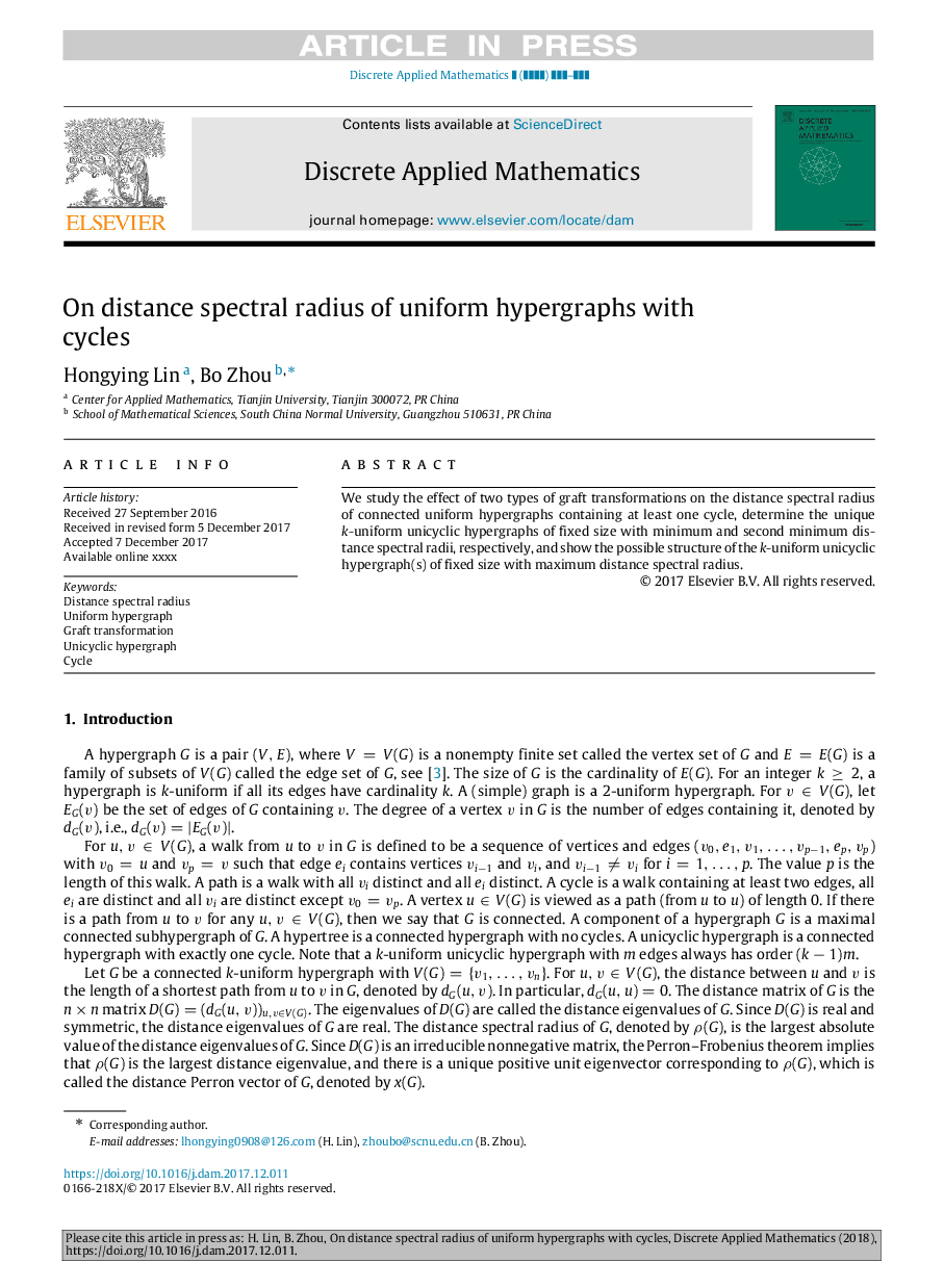 On distance spectral radius of uniform hypergraphs with cycles