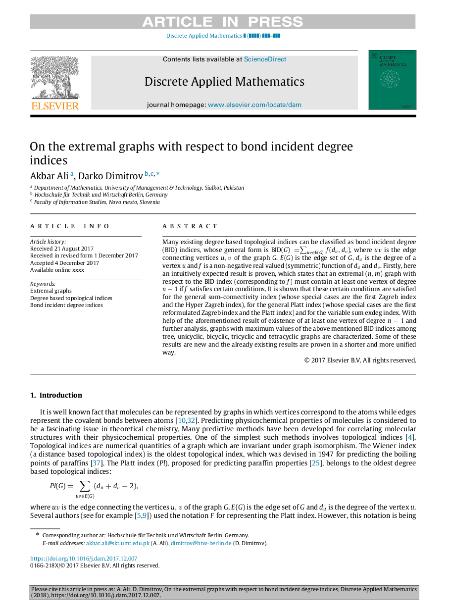 On the extremal graphs with respect to bond incident degree indices