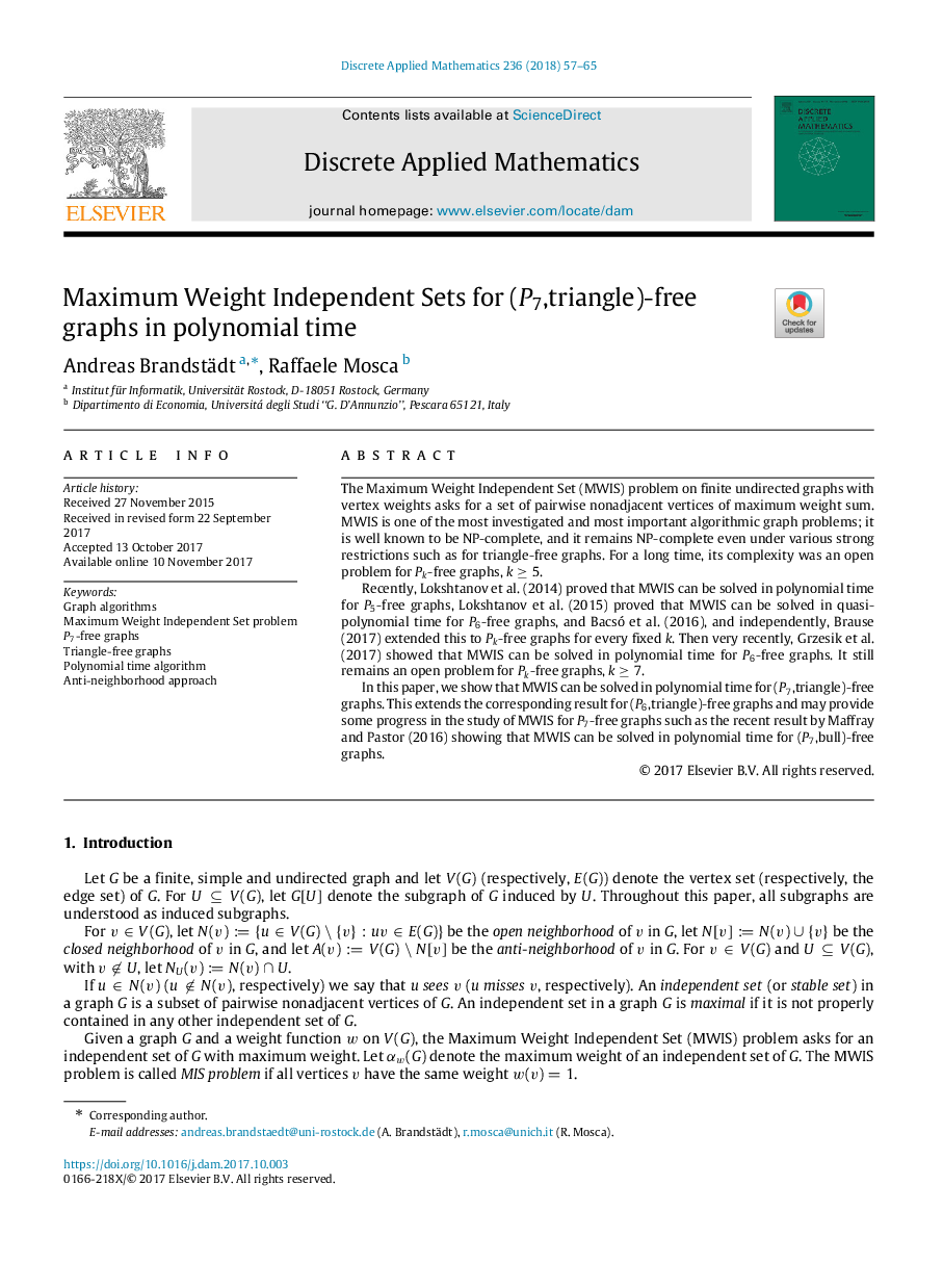 Maximum Weight Independent Sets for (P7,triangle)-free graphs in polynomial time