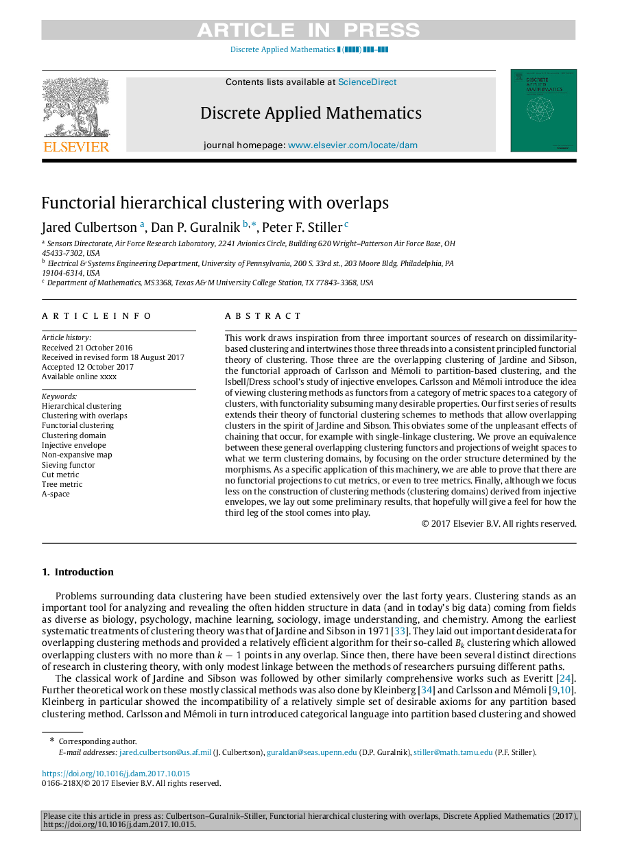 Functorial hierarchical clustering with overlaps