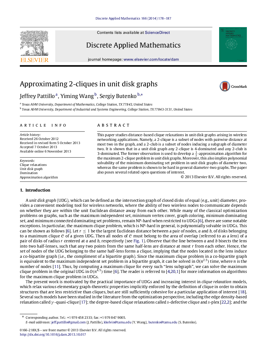 Approximating 2-cliques in unit disk graphs