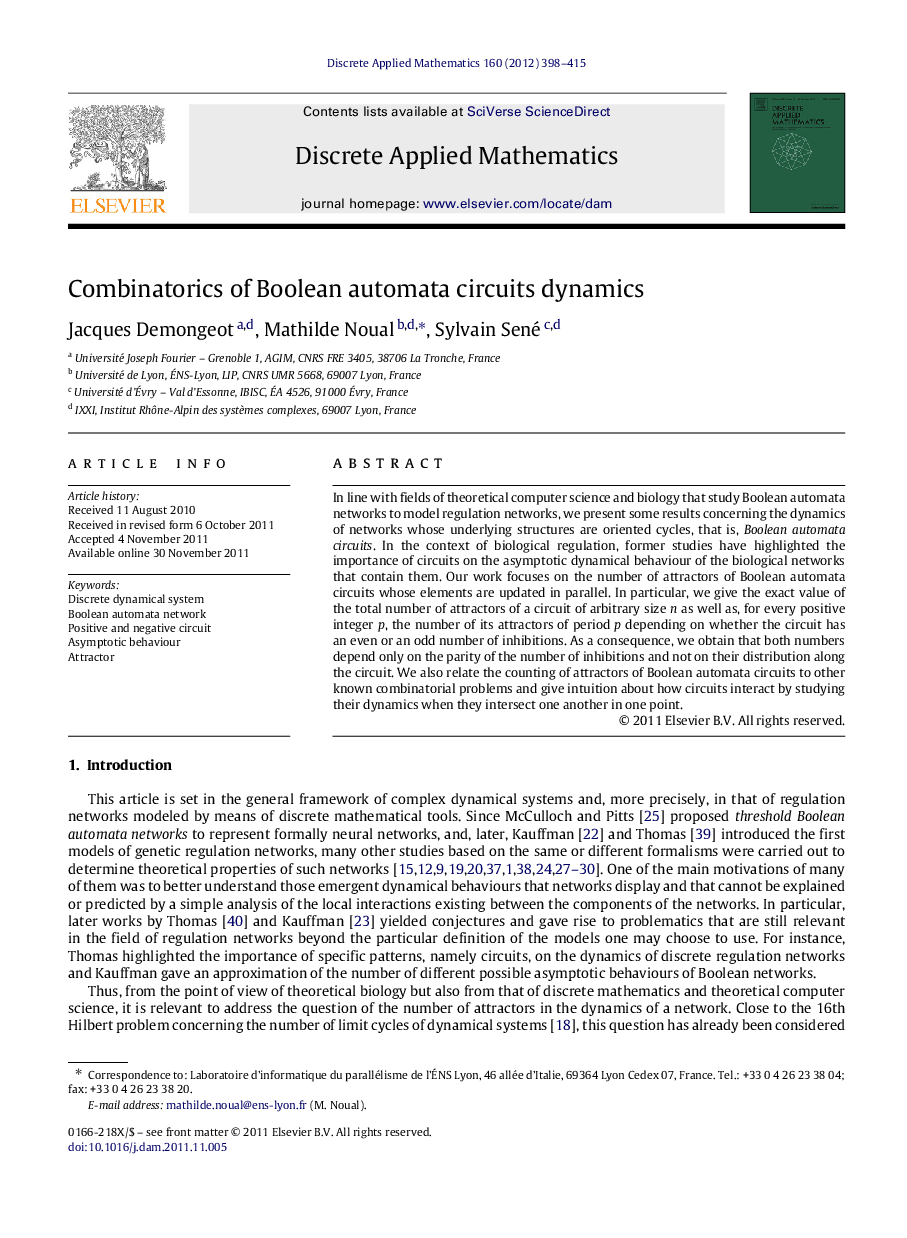 Combinatorics of Boolean automata circuits dynamics