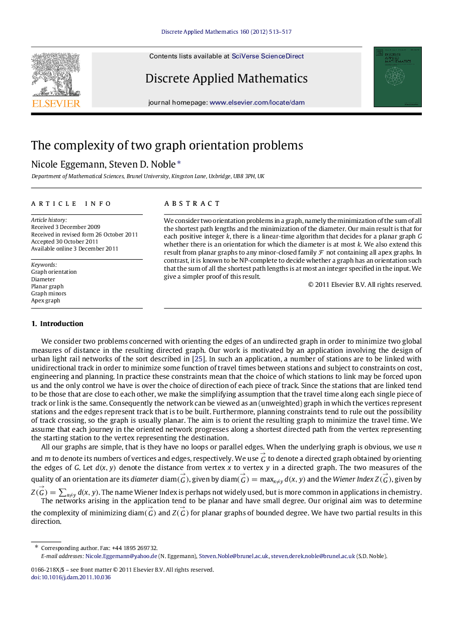 The complexity of two graph orientation problems