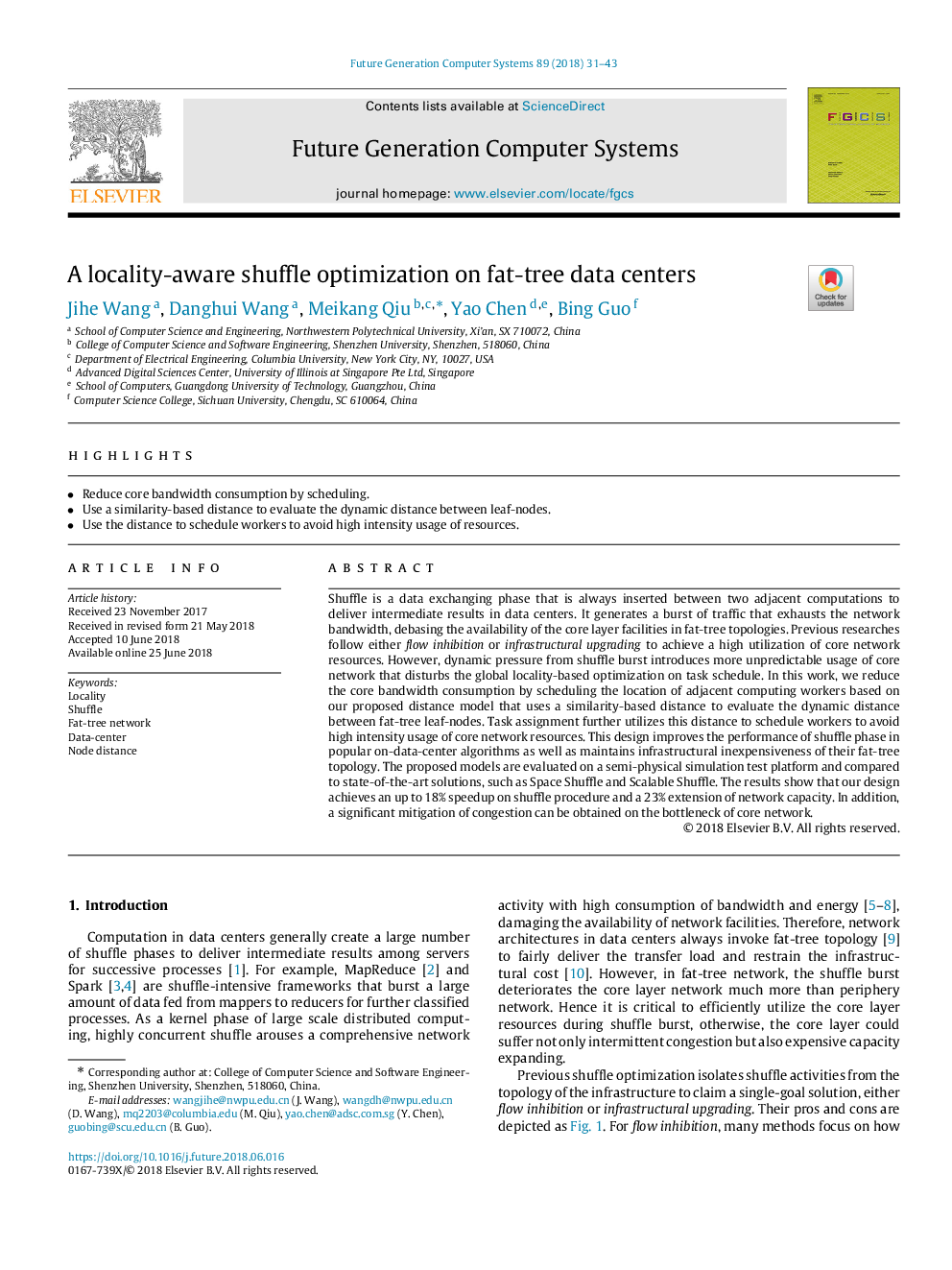 A locality-aware shuffle optimization on fat-tree data centers