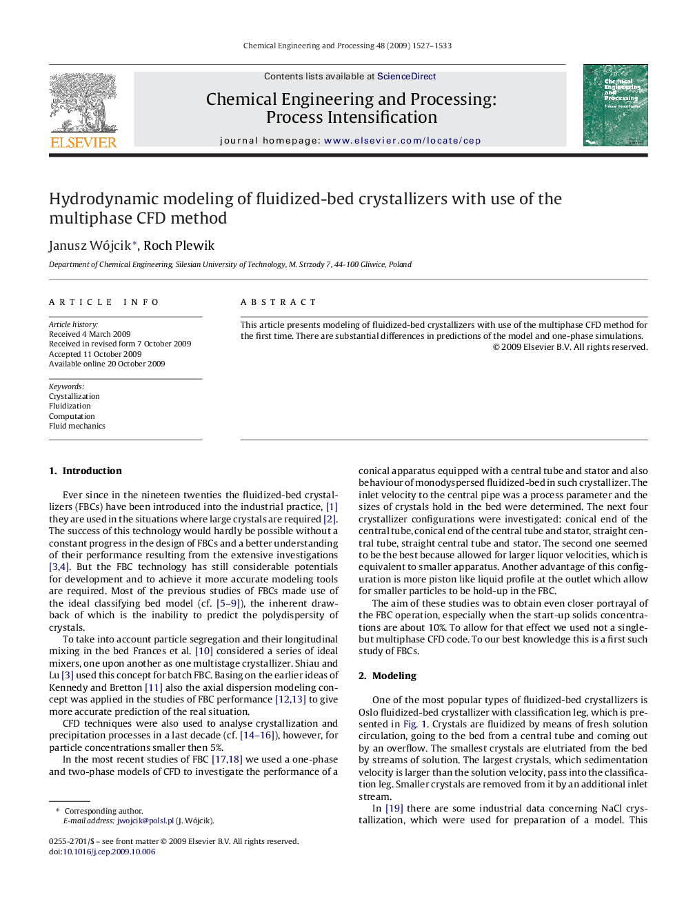 Hydrodynamic modeling of fluidized-bed crystallizers with use of the multiphase CFD method