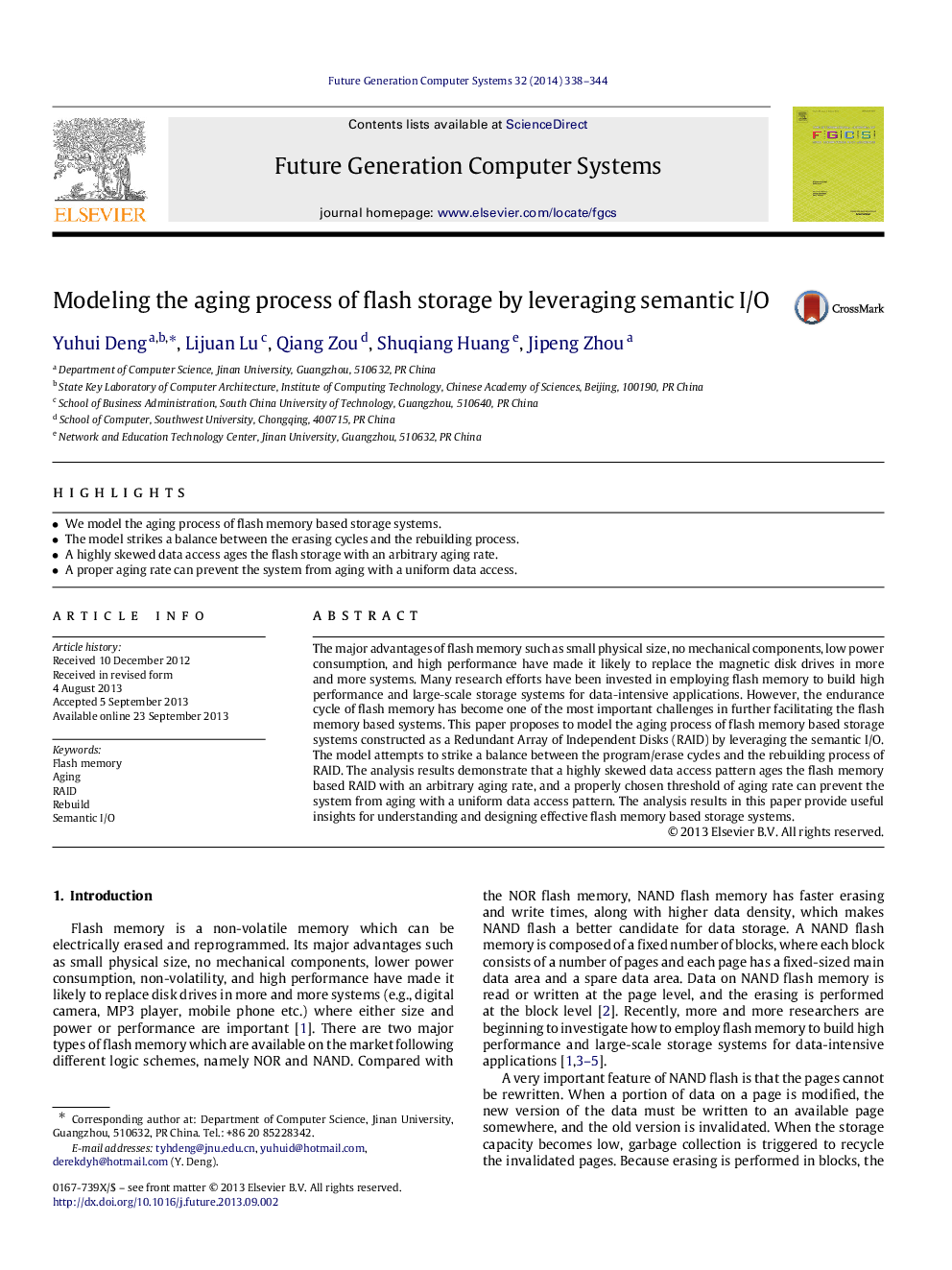 Modeling the aging process of flash storage by leveraging semantic I/O