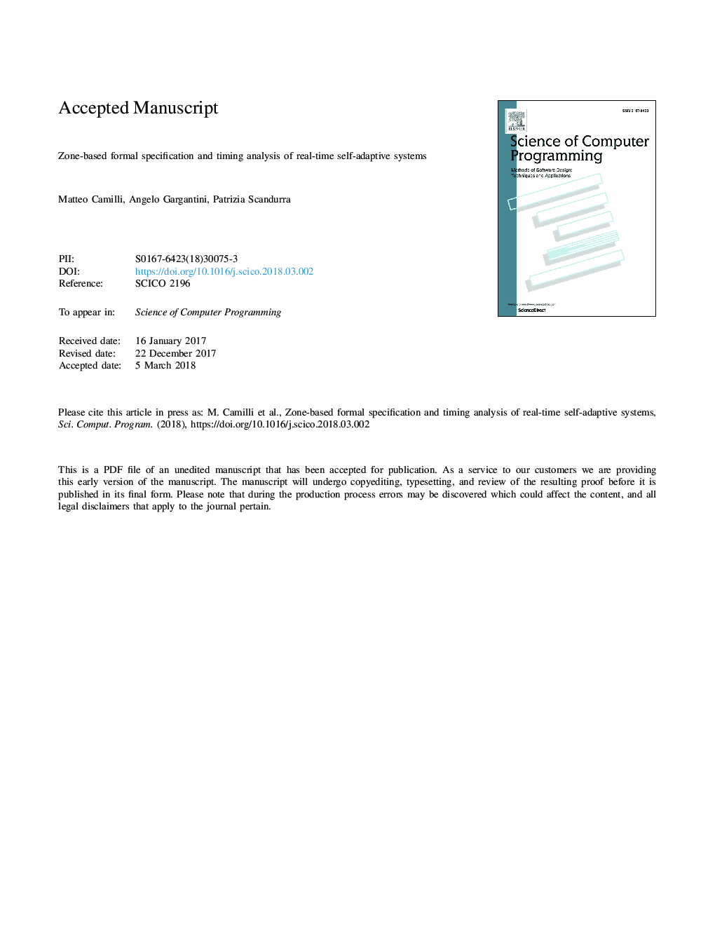 Zone-based formal specification and timing analysis of real-time self-adaptive systems