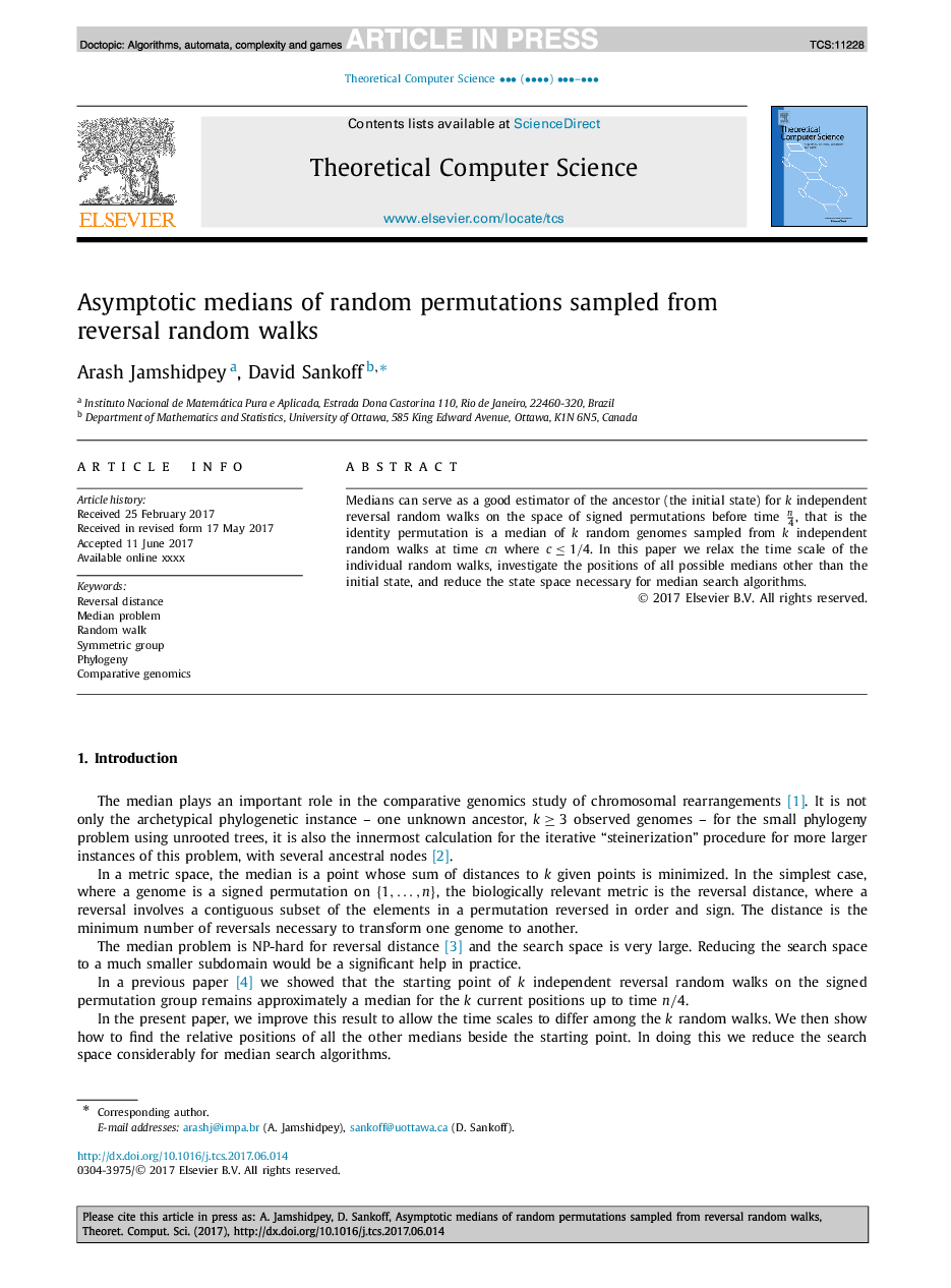 Asymptotic medians of random permutations sampled from reversal random walks