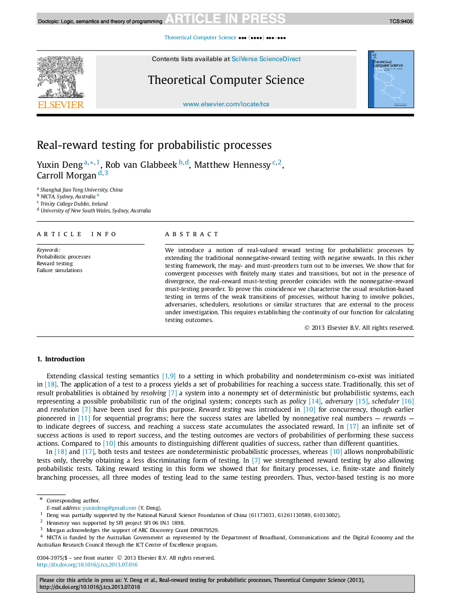 Real-reward testing for probabilistic processes