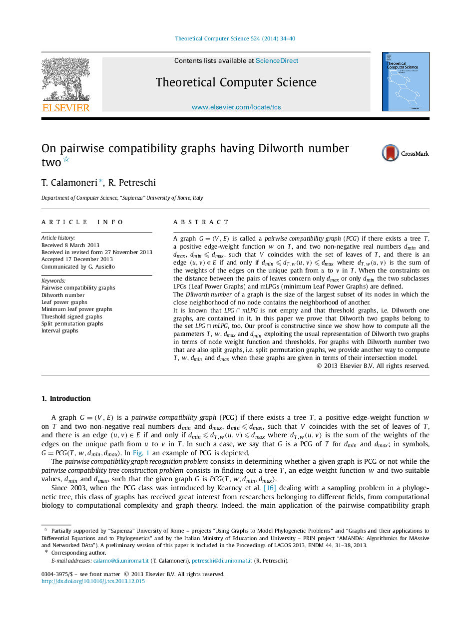 On pairwise compatibility graphs having Dilworth number two