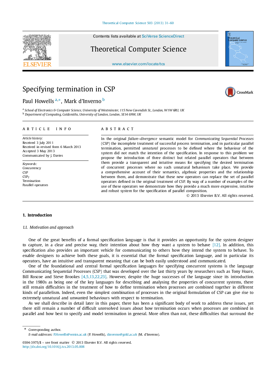 Specifying termination in CSP