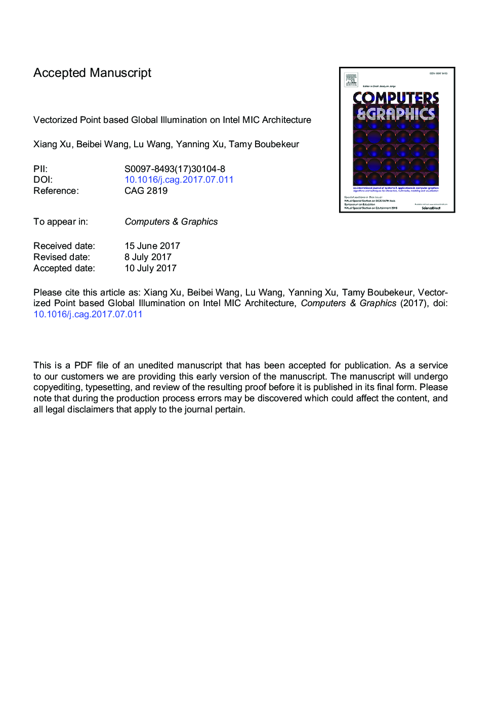 Vectorized point based global illumination on Intel MIC architecture