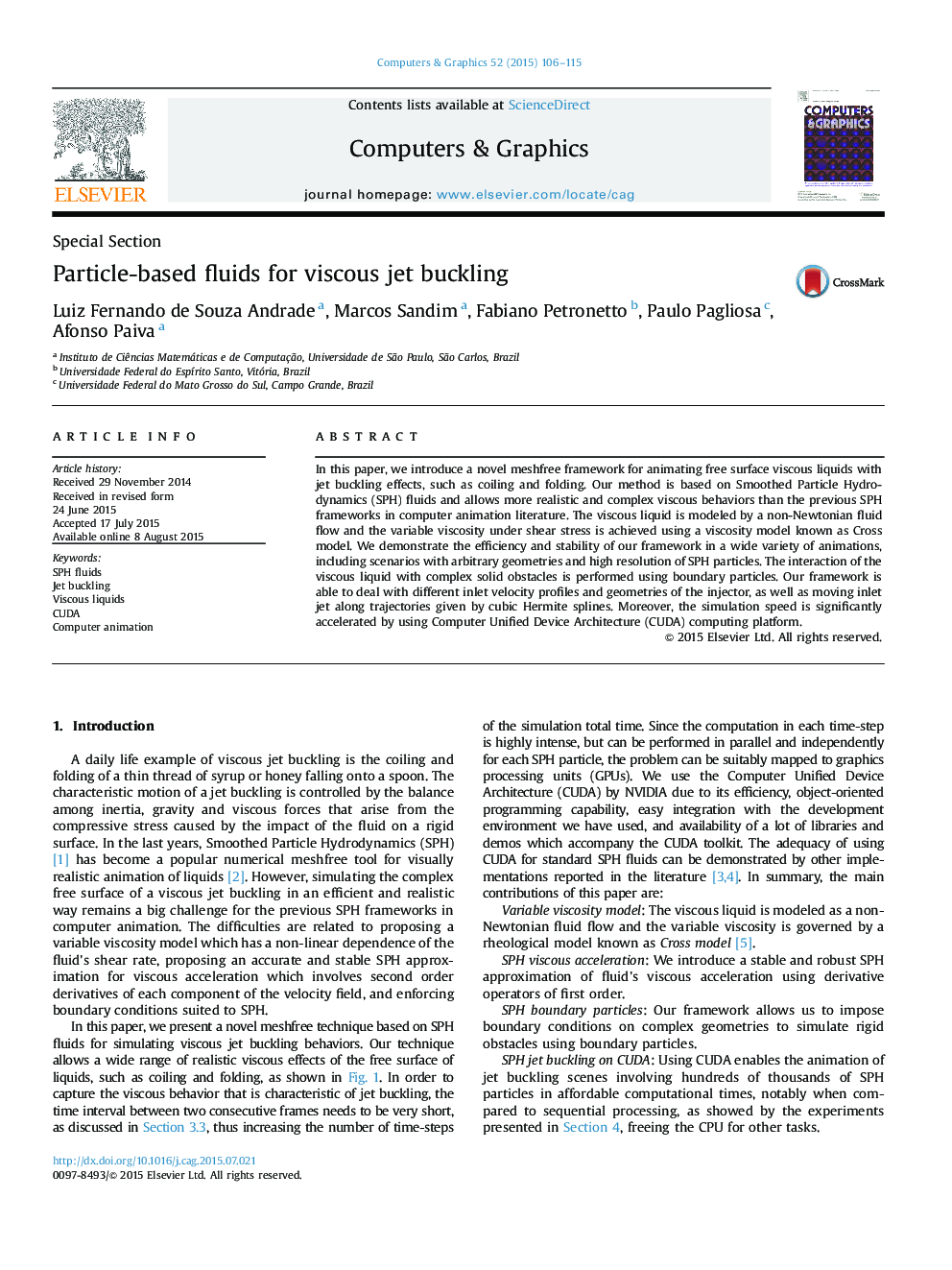 Particle-based fluids for viscous jet buckling