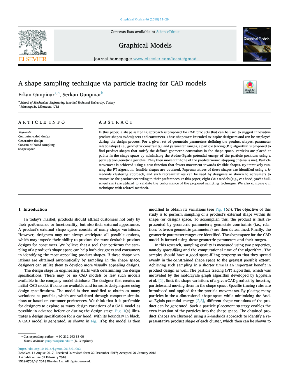 A shape sampling technique via particle tracing for CAD models