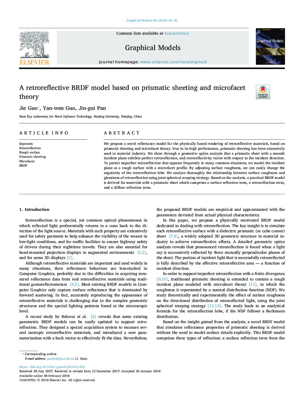 A retroreflective BRDF model based on prismatic sheeting and microfacet theory