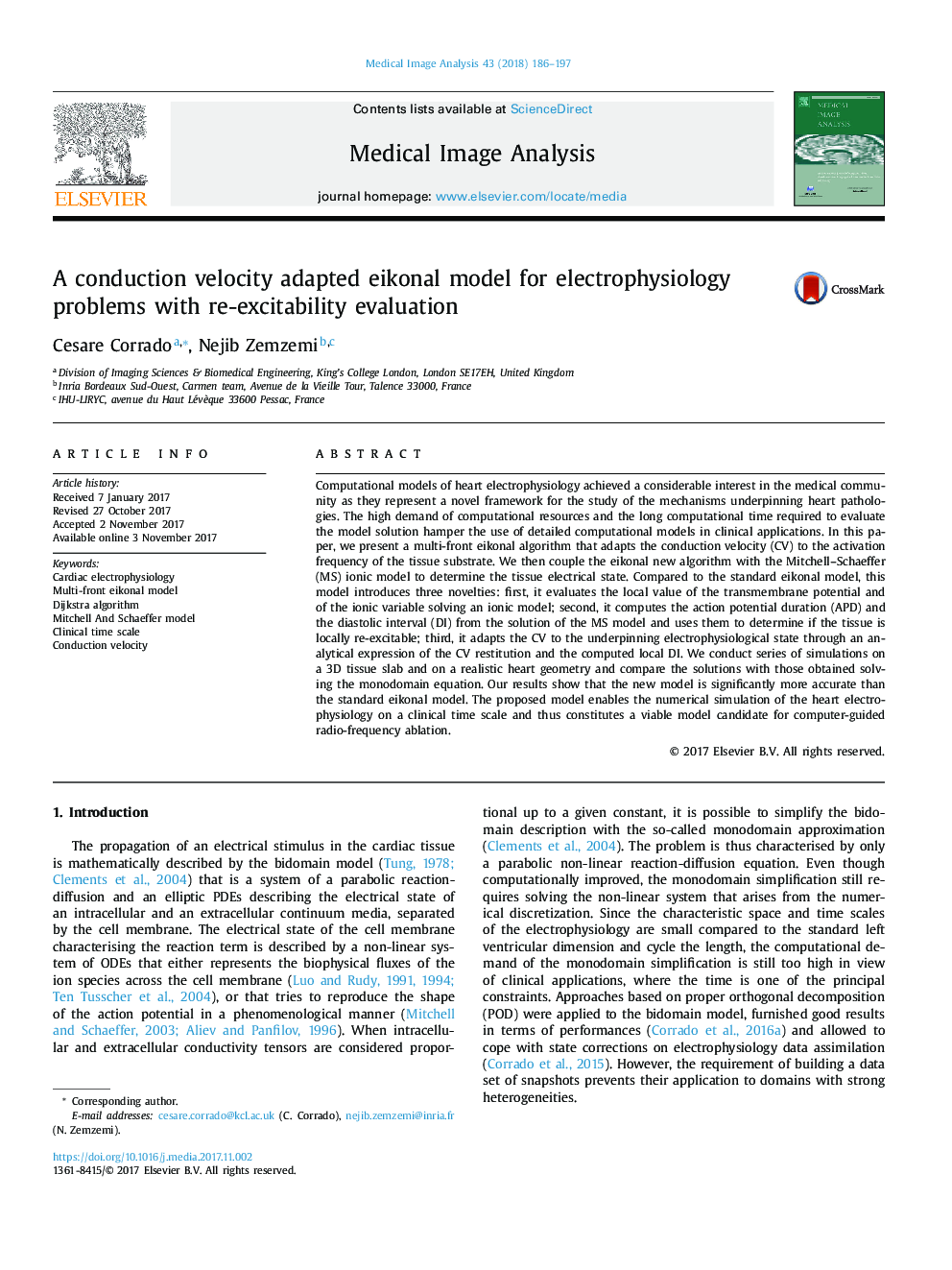 A conduction velocity adapted eikonal model for electrophysiology problems with re-excitability evaluation