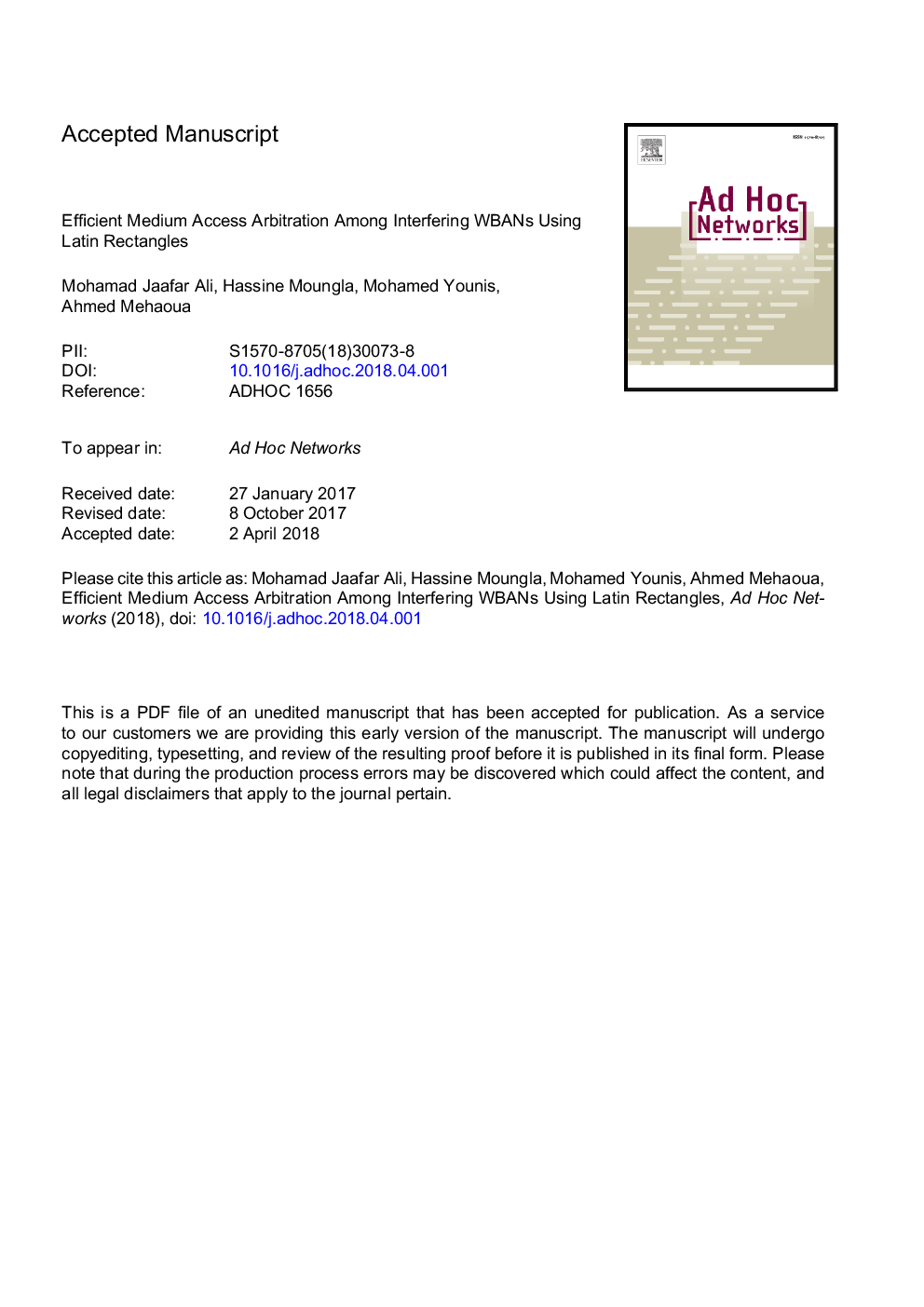 Efficient medium access arbitration among interfering WBANs using Latin rectangles