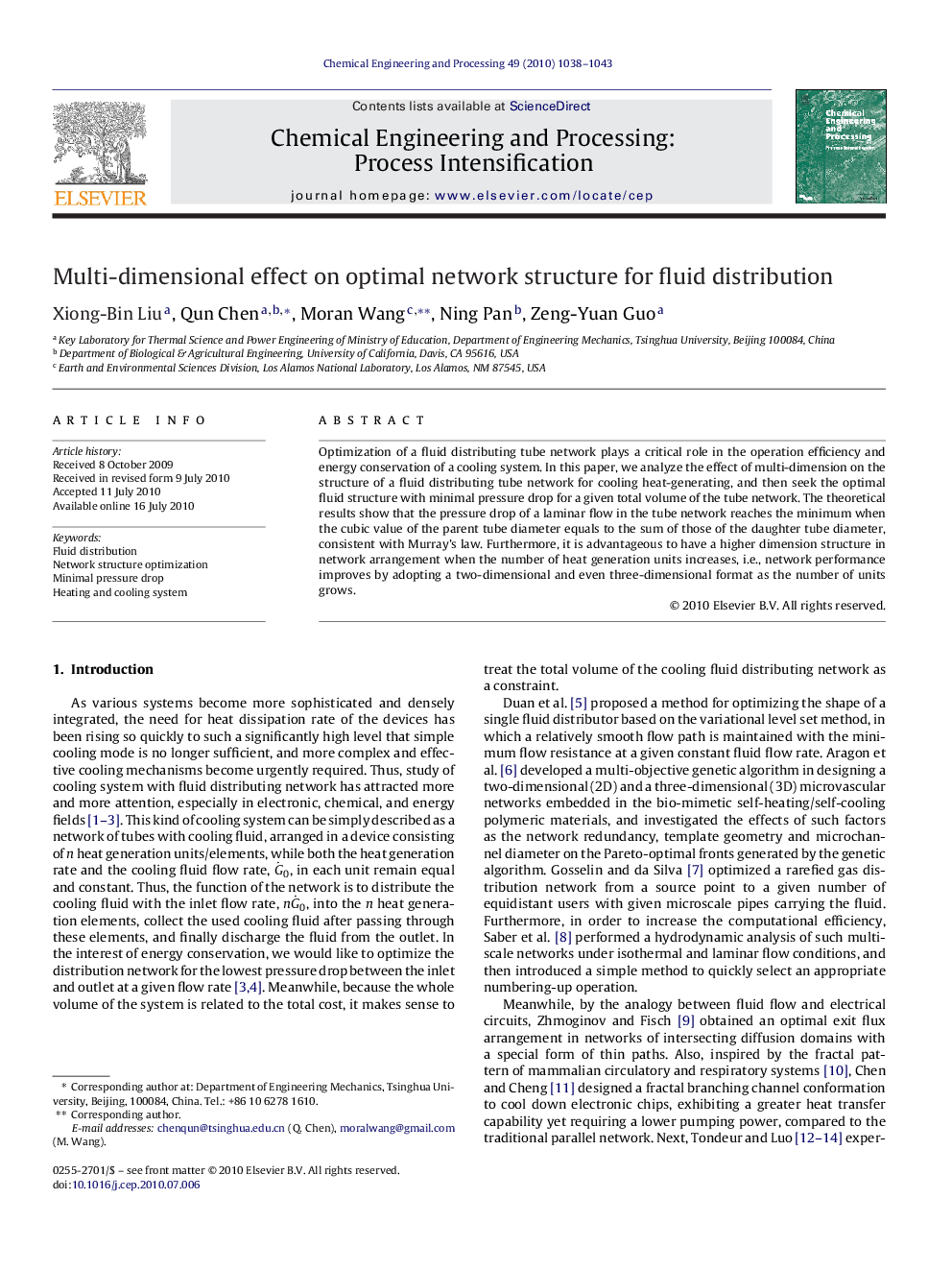 Multi-dimensional effect on optimal network structure for fluid distribution