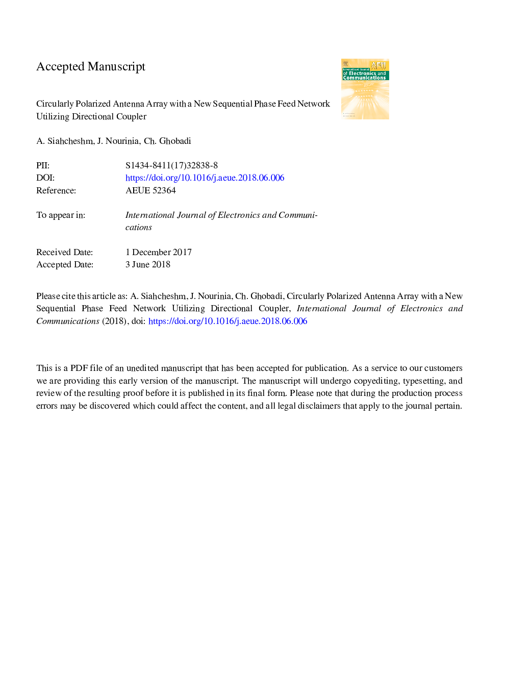 Circularly polarized antenna array with a new sequential phase feed network utilizing directional coupler