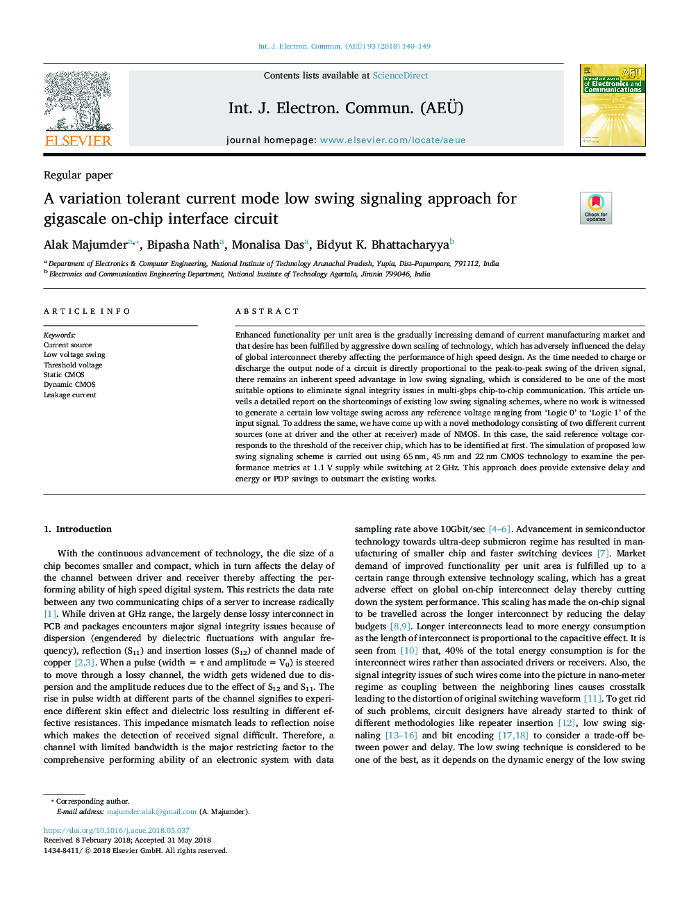 A variation tolerant current mode low swing signaling approach for gigascale on-chip interface circuit