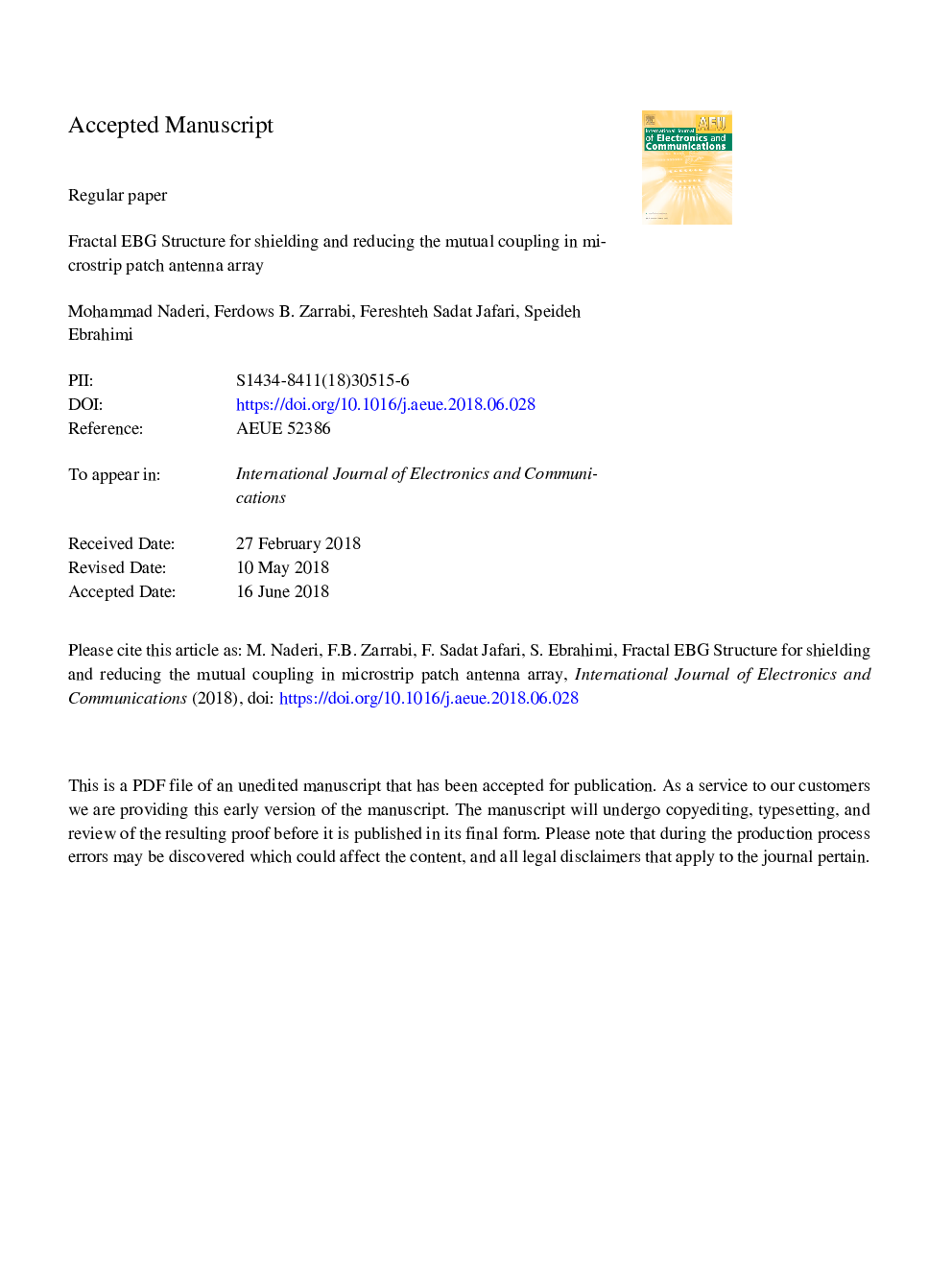 Fractal EBG structure for shielding and reducing the mutual coupling in microstrip patch antenna array