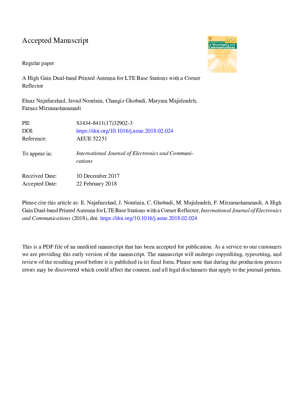 A high gain dual-band printed antenna for LTE base stations with a corner reflector