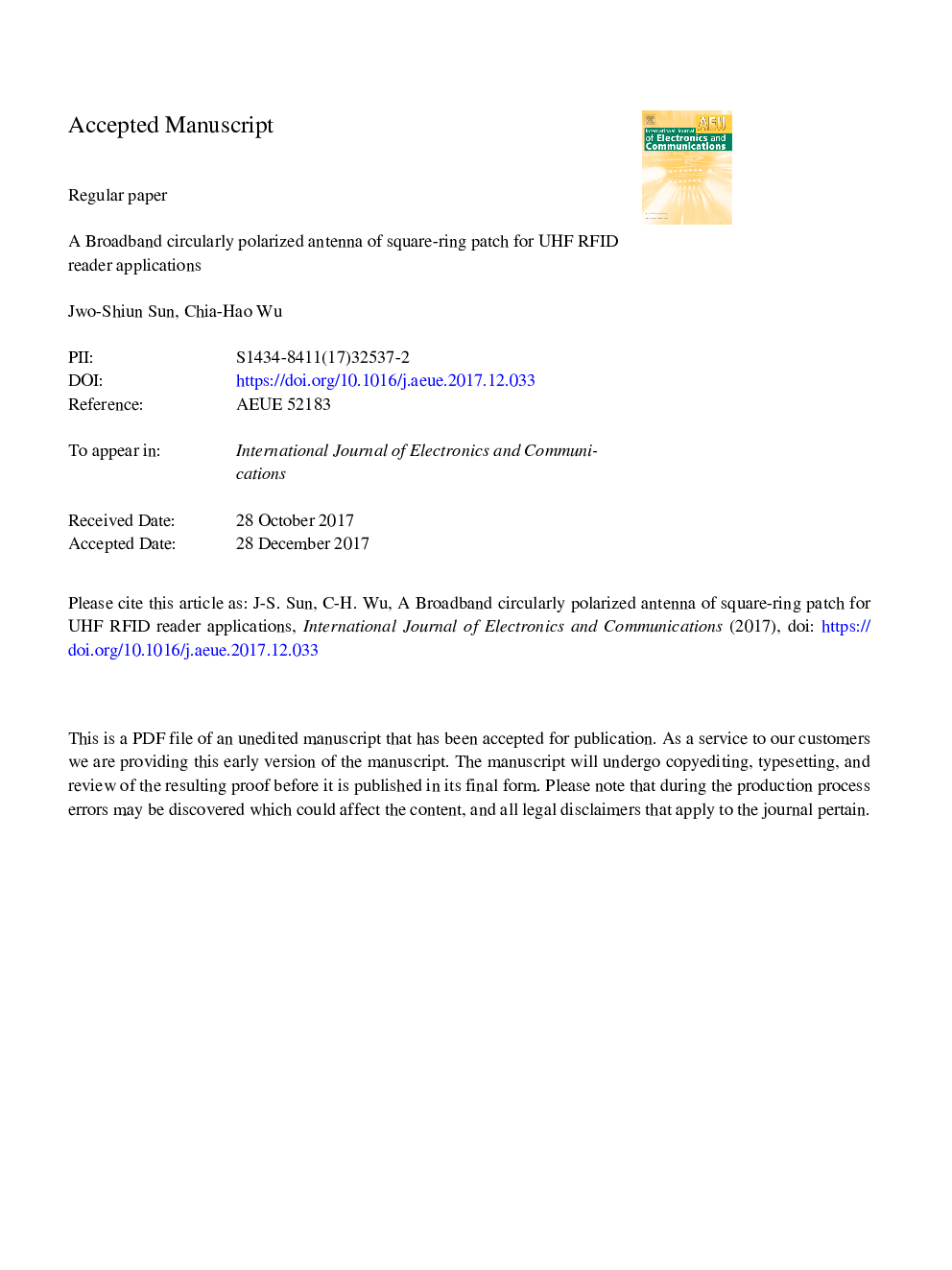 A broadband circularly polarized antenna of square-ring patch for UHF RFID reader applications