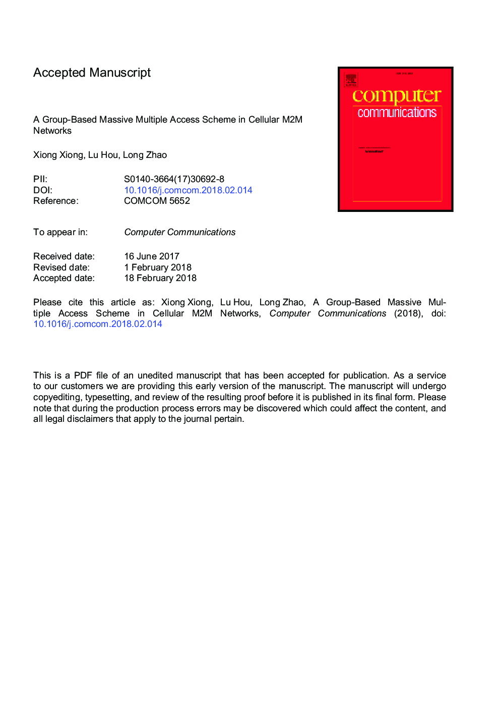 A Group-Based Massive Multiple Access Scheme in Cellular M2M Networks