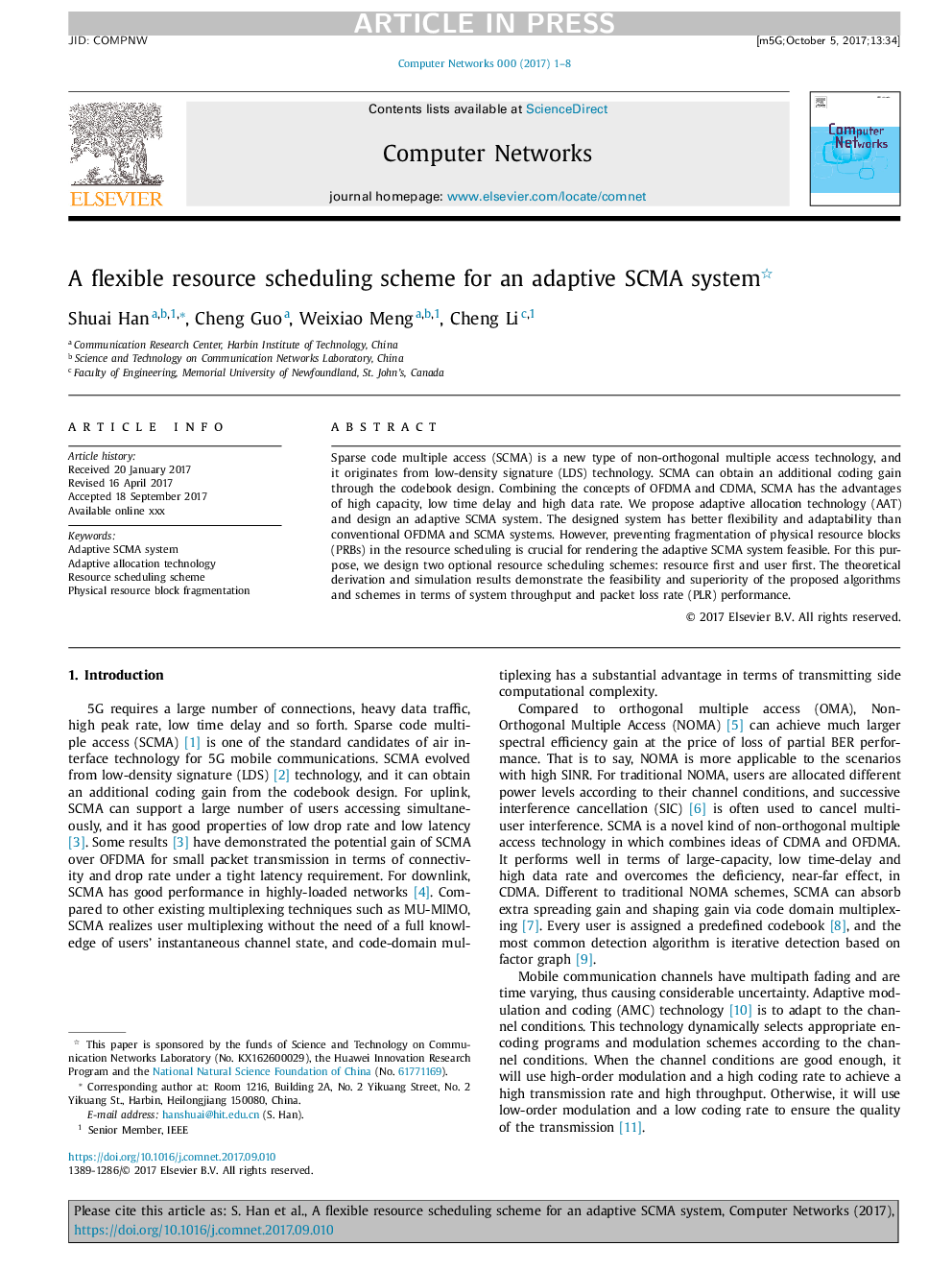 A flexible resource scheduling scheme for an adaptive SCMA system