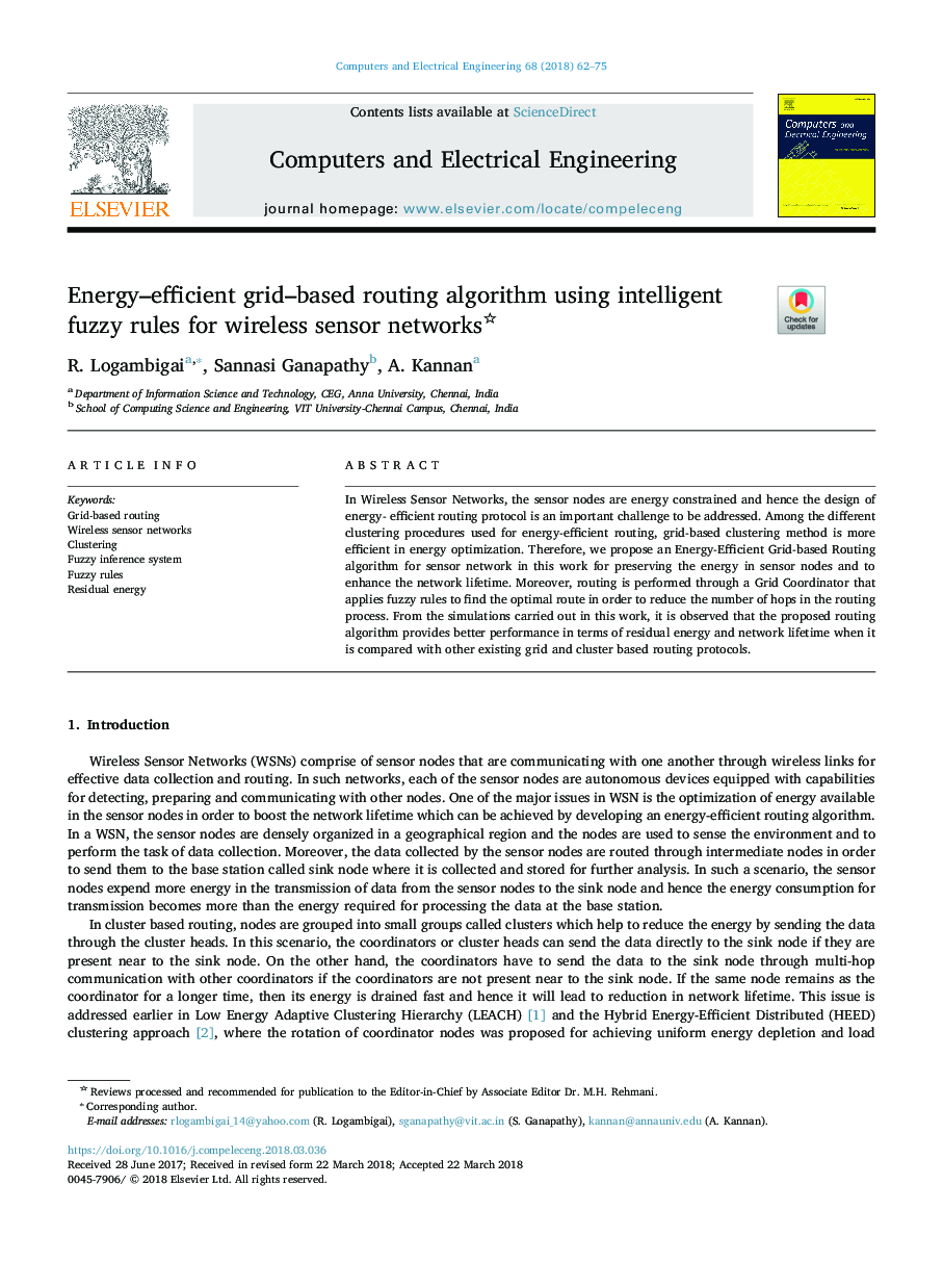 Energy-efficient grid-based routing algorithm using intelligent fuzzy rules for wireless sensor networks