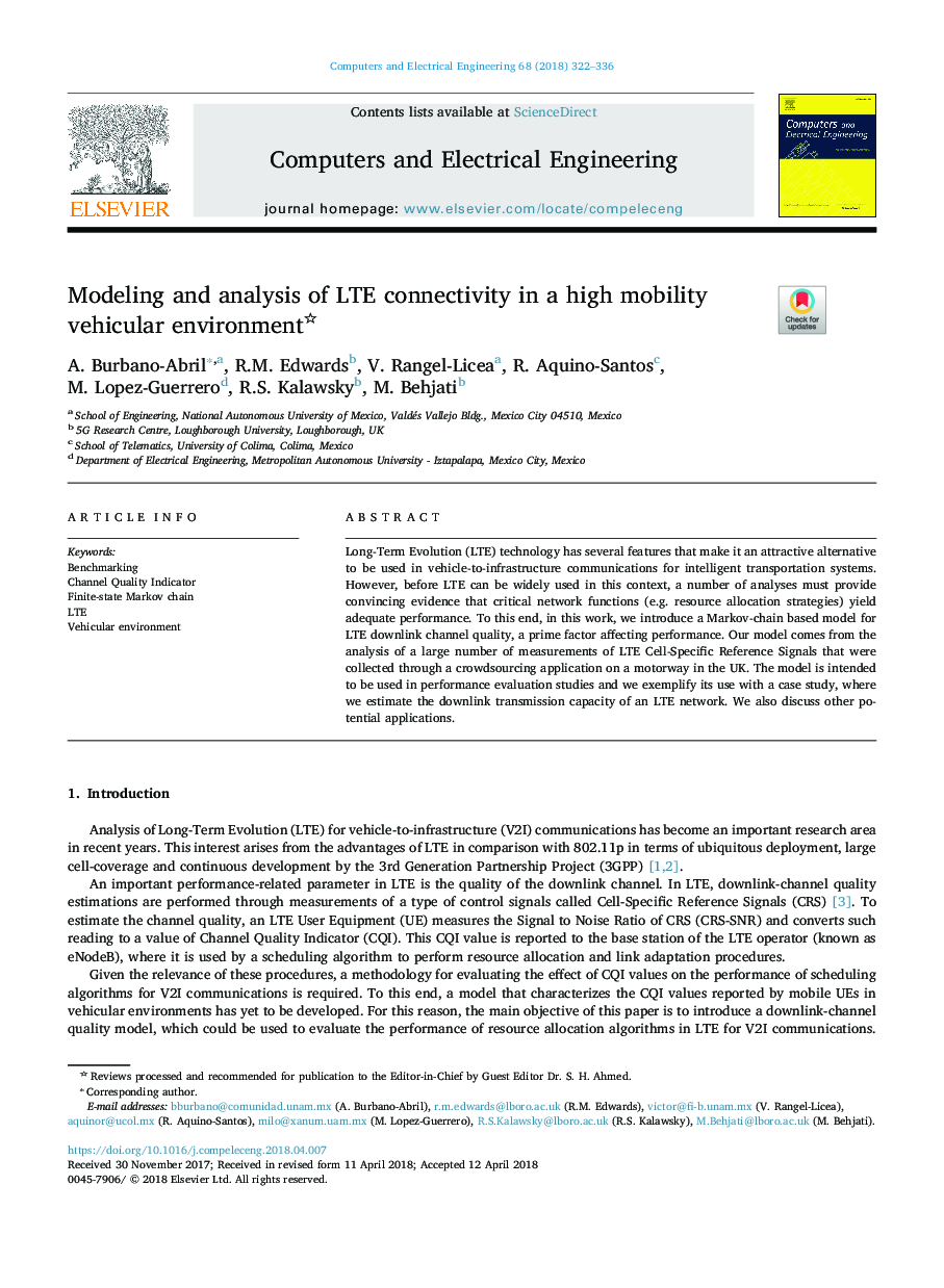 Modeling and analysis of LTE connectivity in a high mobility vehicular environment