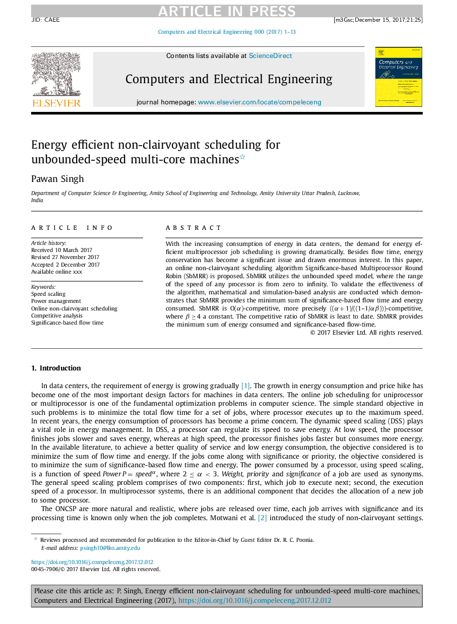 Energy efficient non-clairvoyant scheduling for unbounded-speed multi-core machines