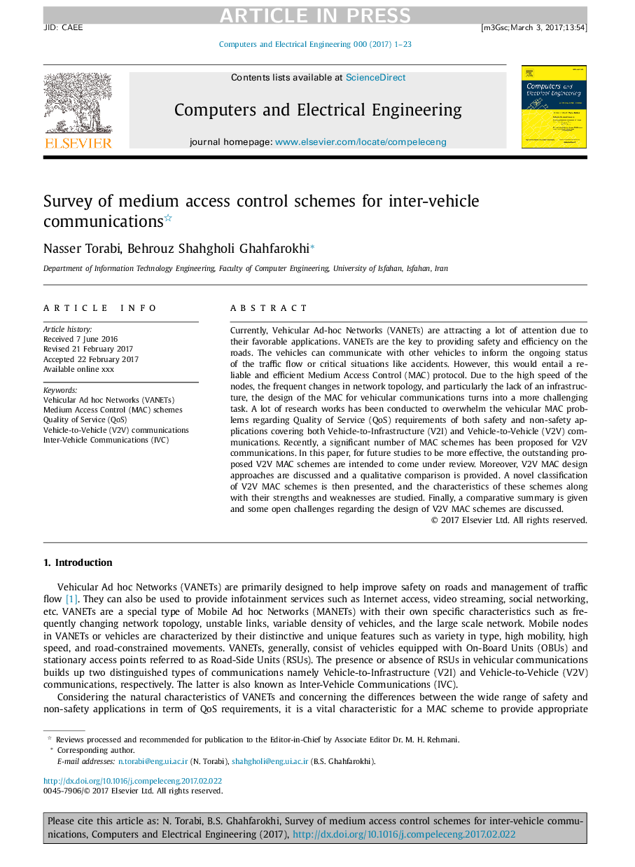 Survey of medium access control schemes for inter-vehicle communications