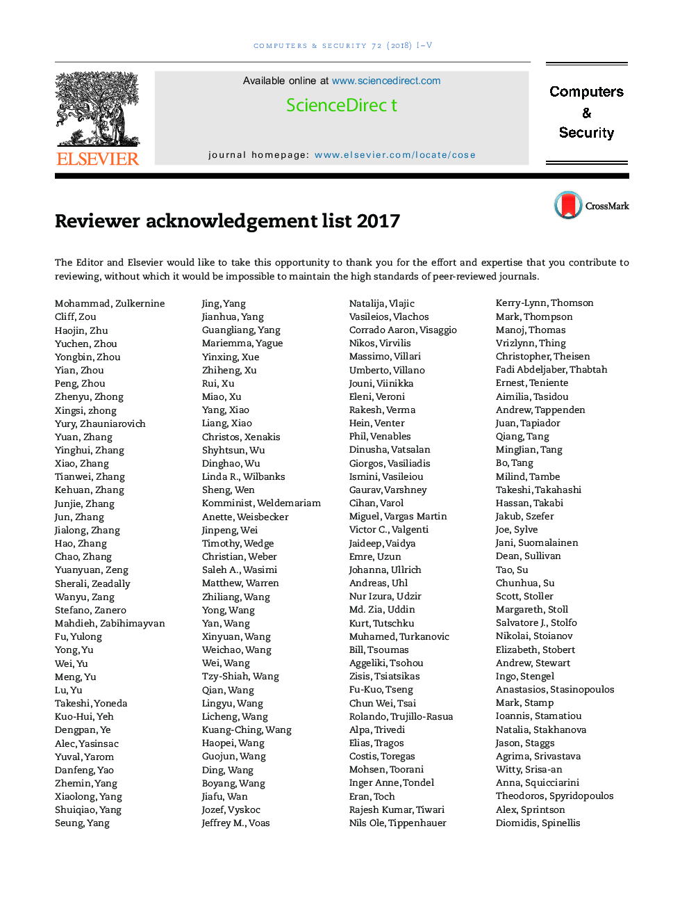 Reviewer Acknowledgement list_2017