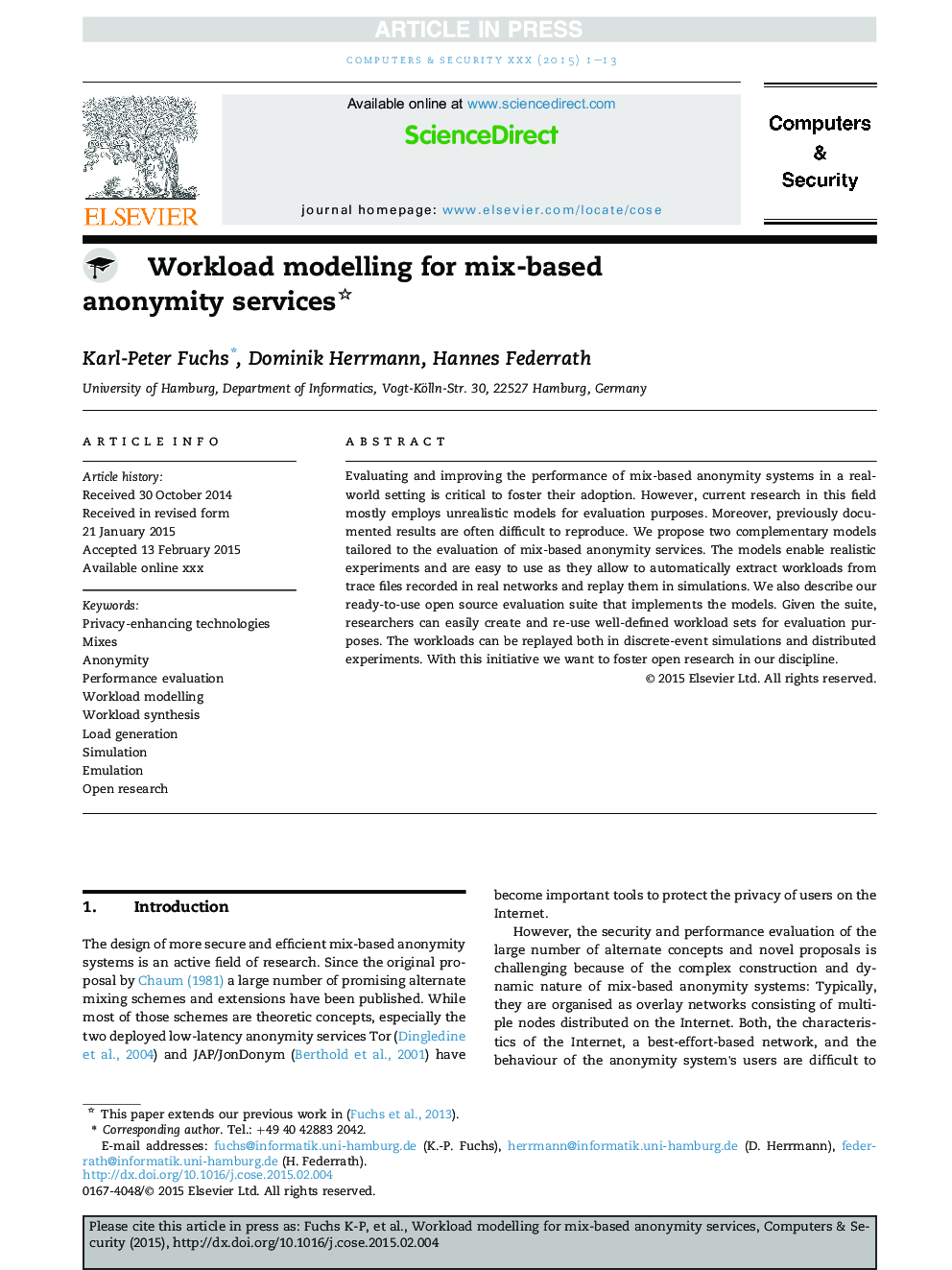 Workload modelling for mix-based anonymity services