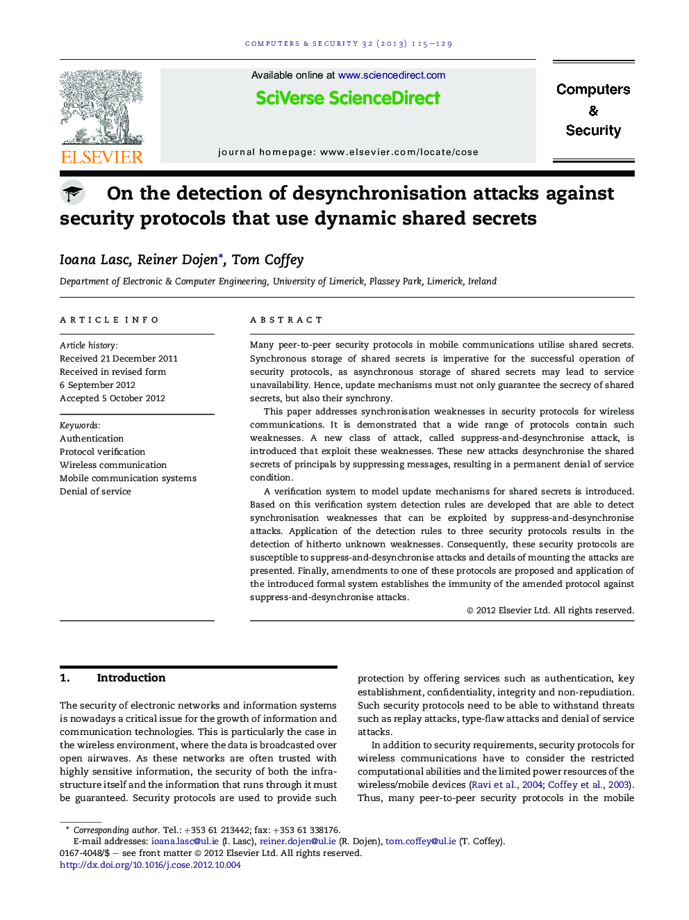 On the detection of desynchronisation attacks against security protocols that use dynamic shared secrets