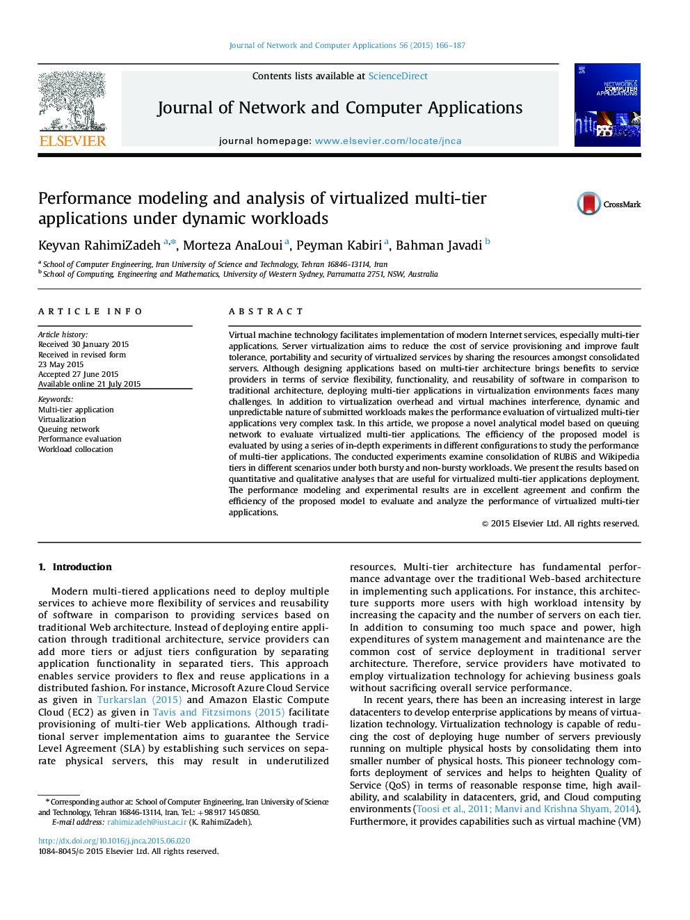 Performance modeling and analysis of virtualized multi-tier applications under dynamic workloads