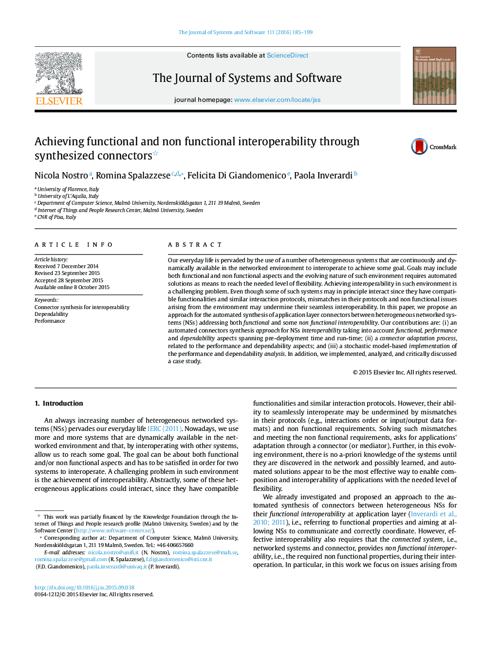 Achieving functional and non functional interoperability through synthesized connectors