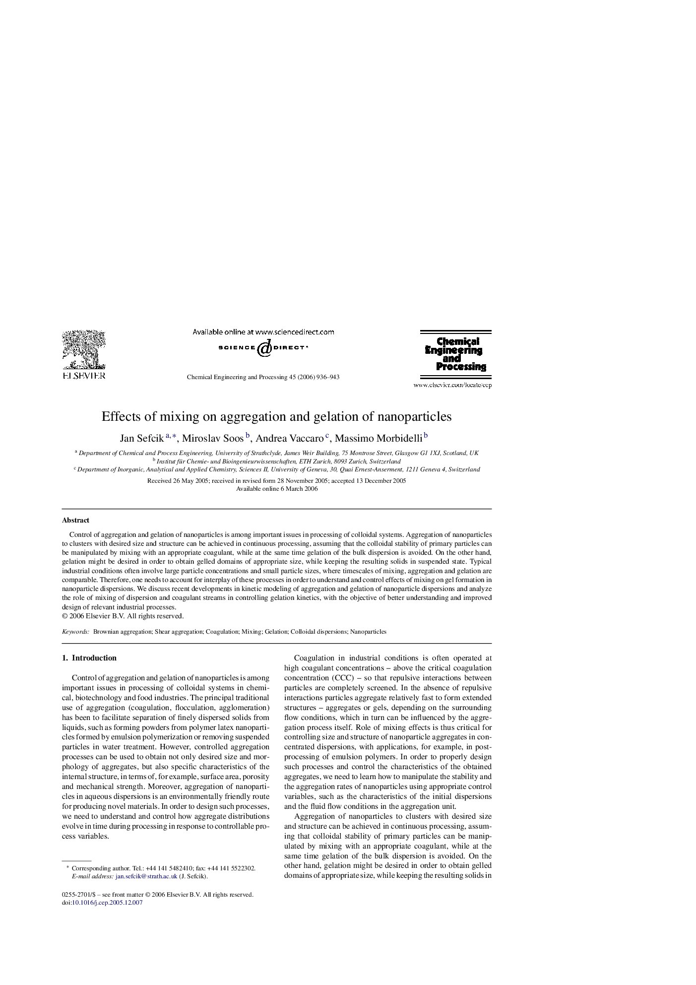 Effects of mixing on aggregation and gelation of nanoparticles