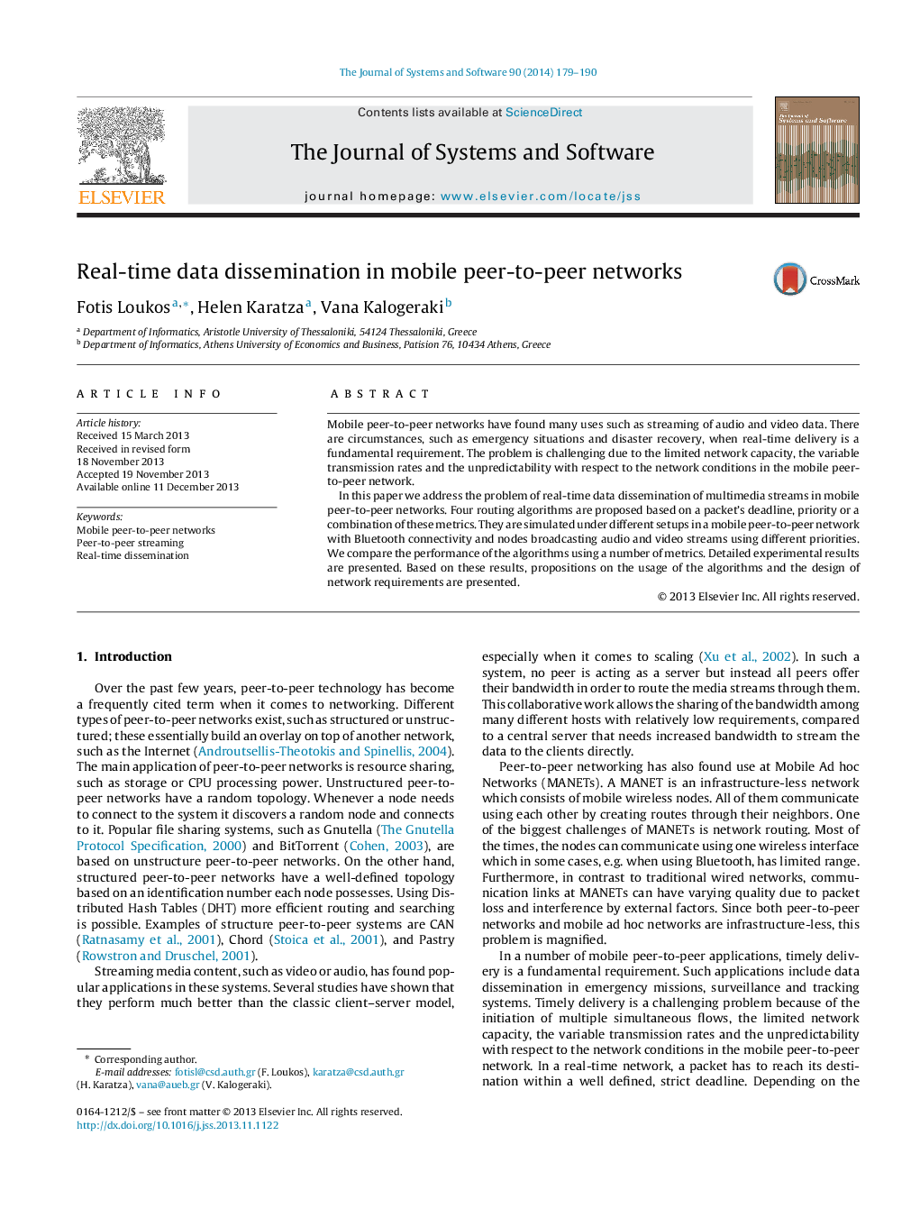 Real-time data dissemination in mobile peer-to-peer networks