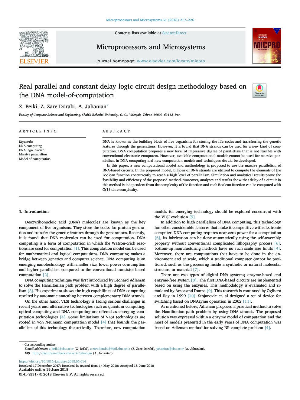 Real parallel and constant delay logic circuit design methodology based on the DNA model-of-computation