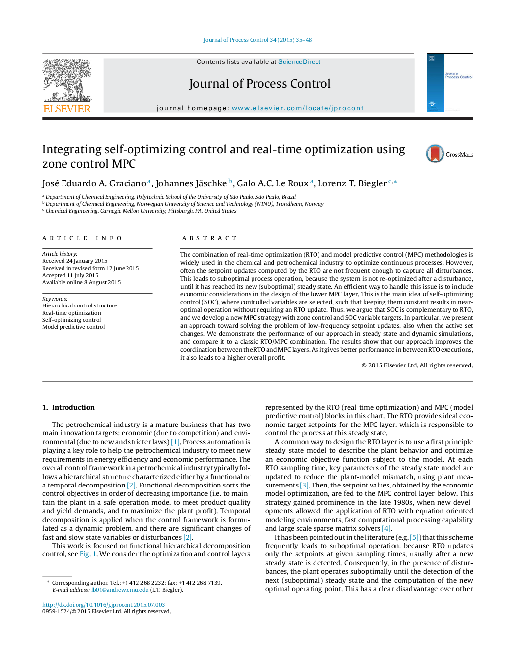 Integrating self-optimizing control and real-time optimization using zone control MPC