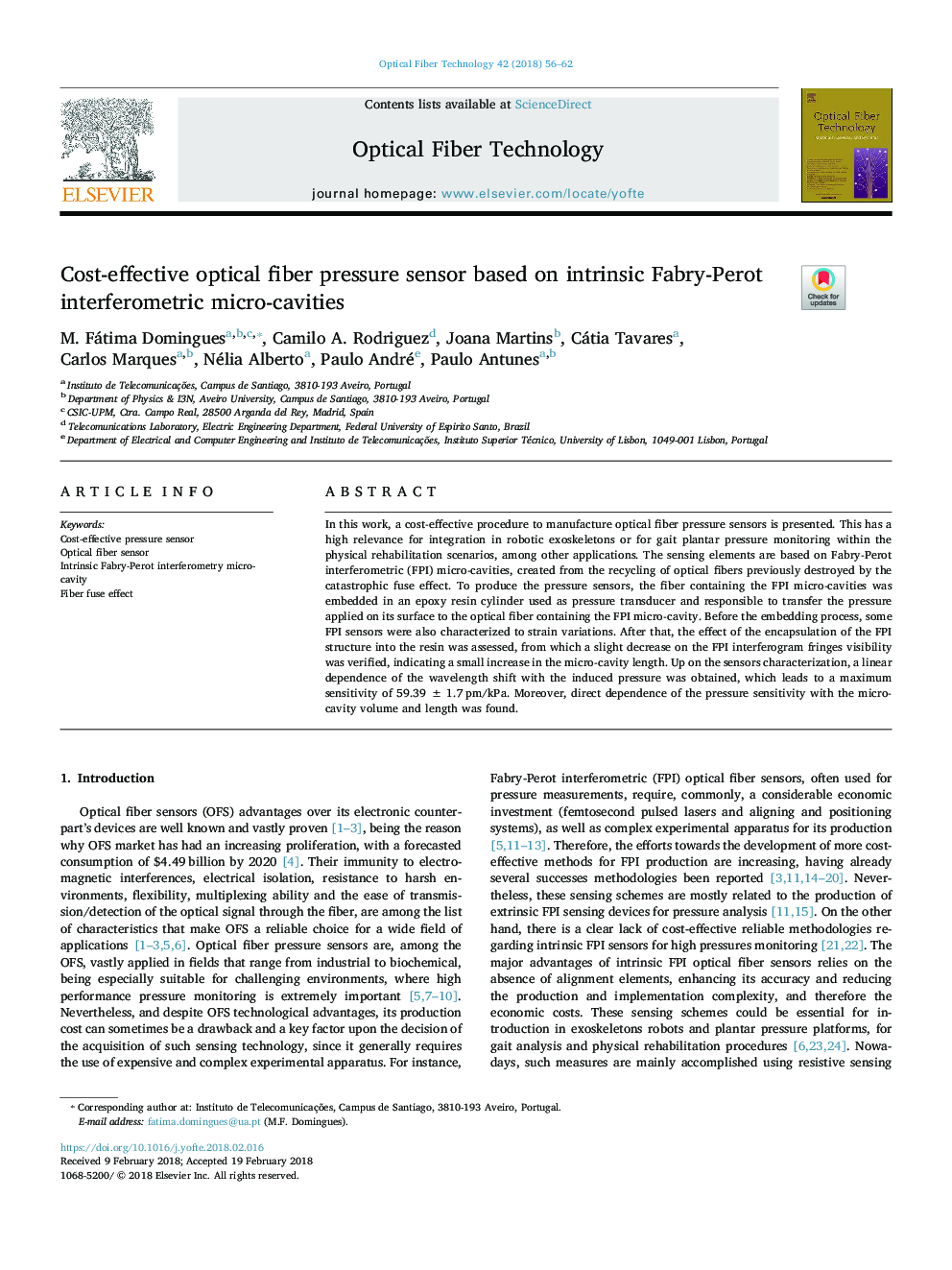 Cost-effective optical fiber pressure sensor based on intrinsic Fabry-Perot interferometric micro-cavities